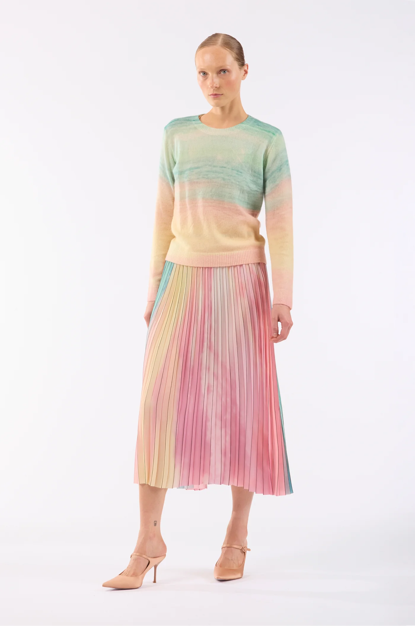Scattered Clouds Pleated Skirt