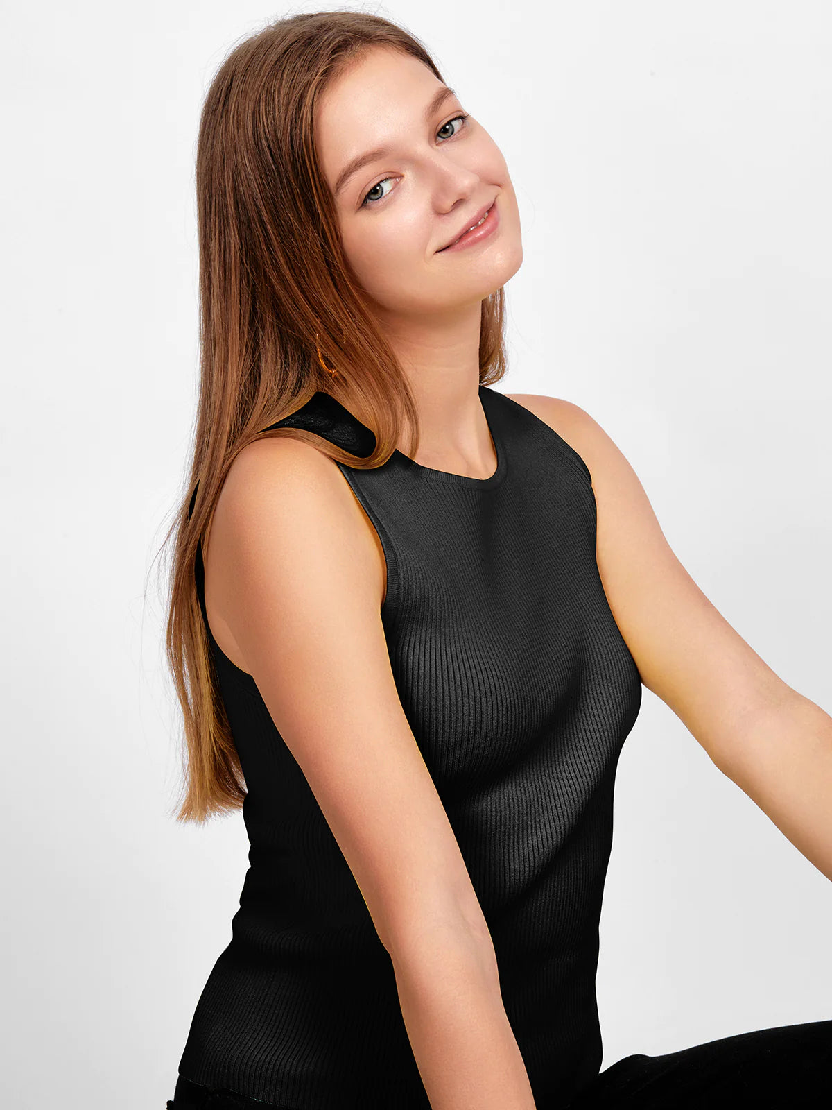 Poppy Rib Tank - Black