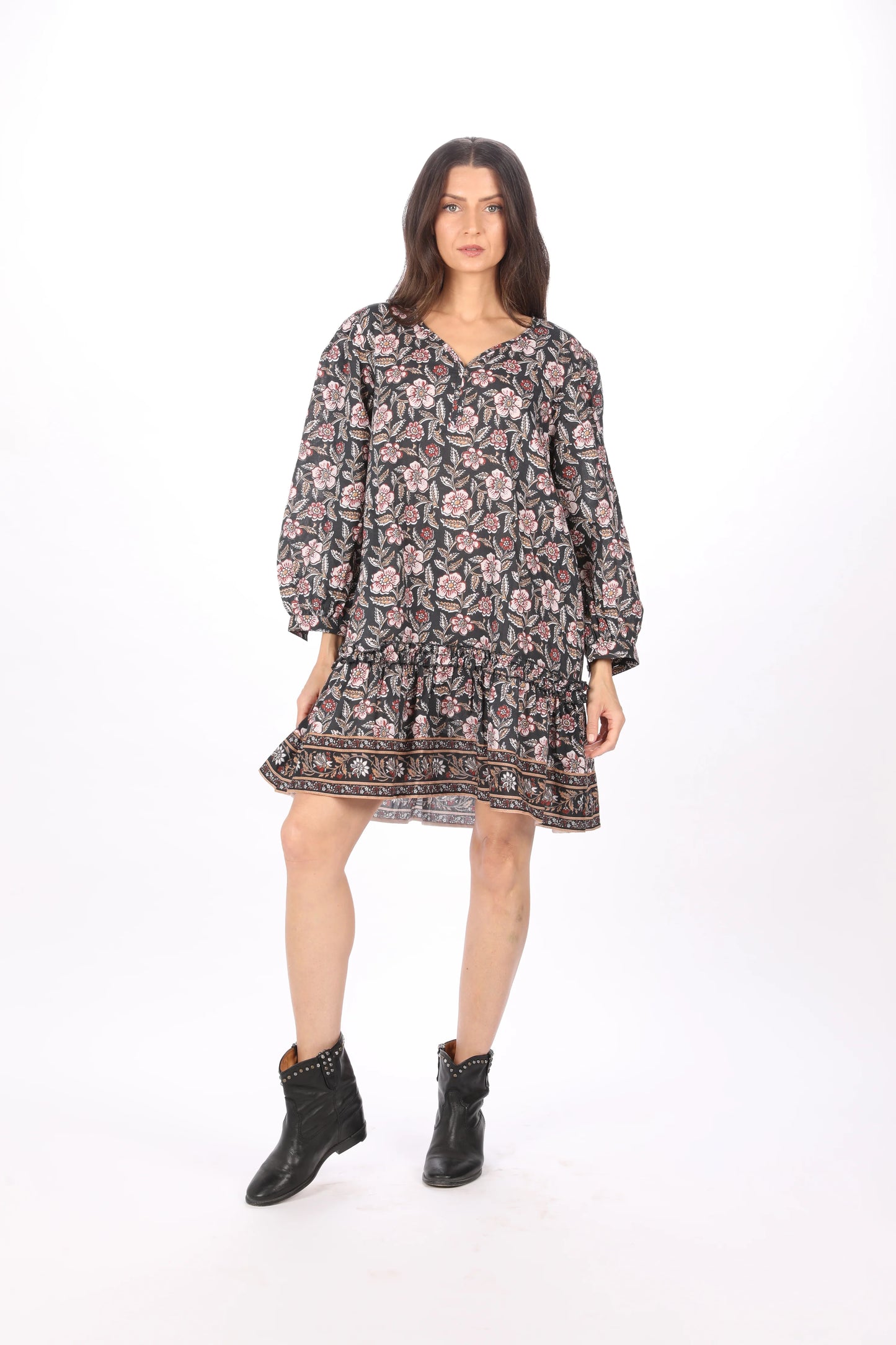Nora Dress - Black Multi