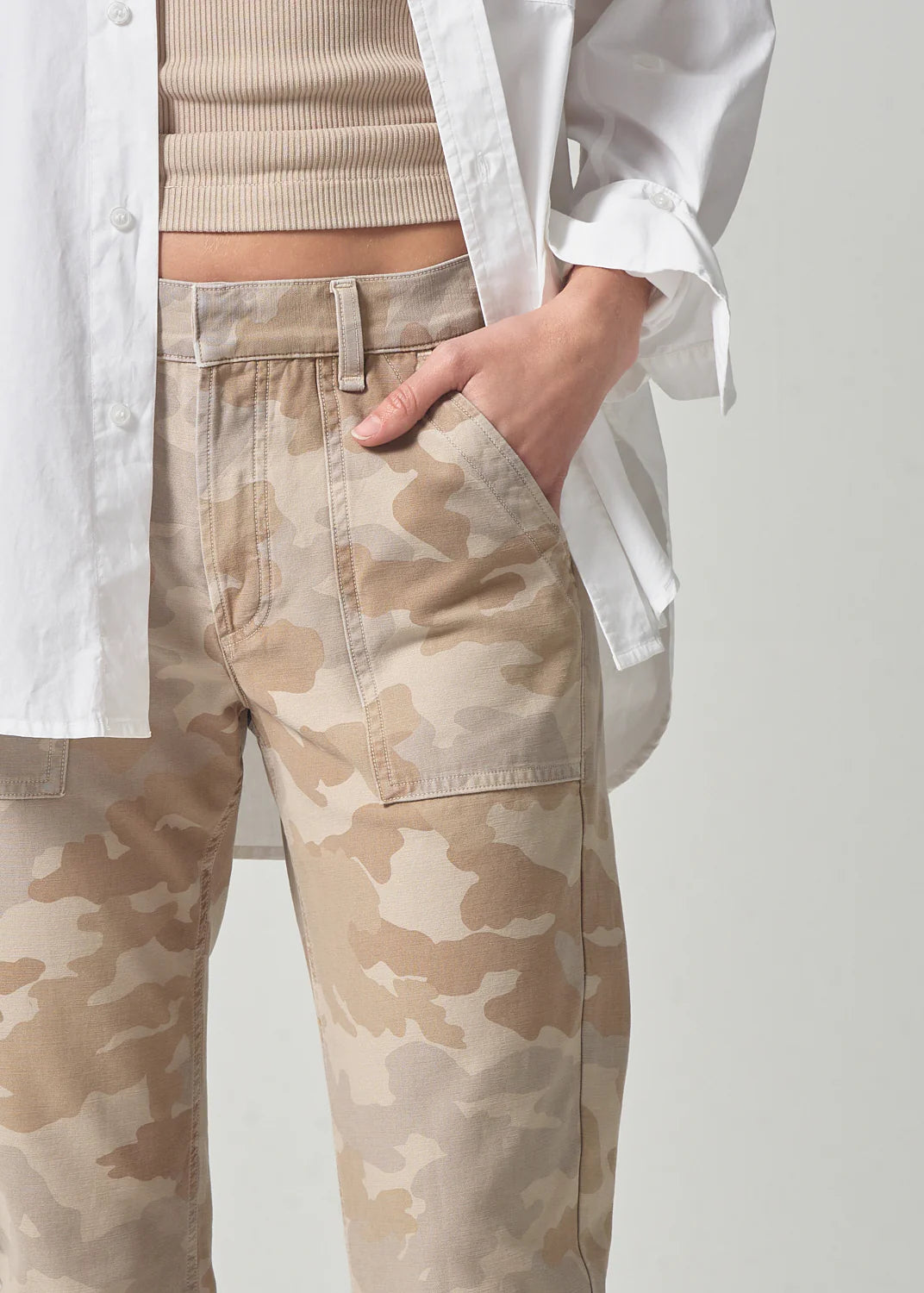 Leah Cargo - Taupe Camo