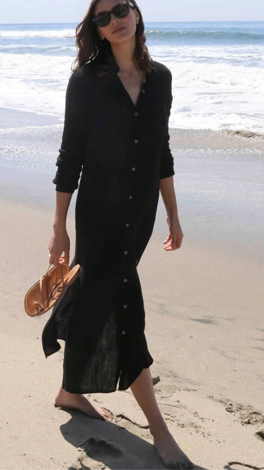 Boyfriend Shirt Dress - Black