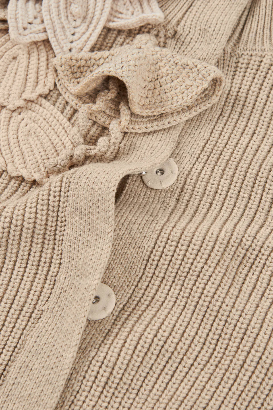 Funnel Neck Cardigan with Floral Detail