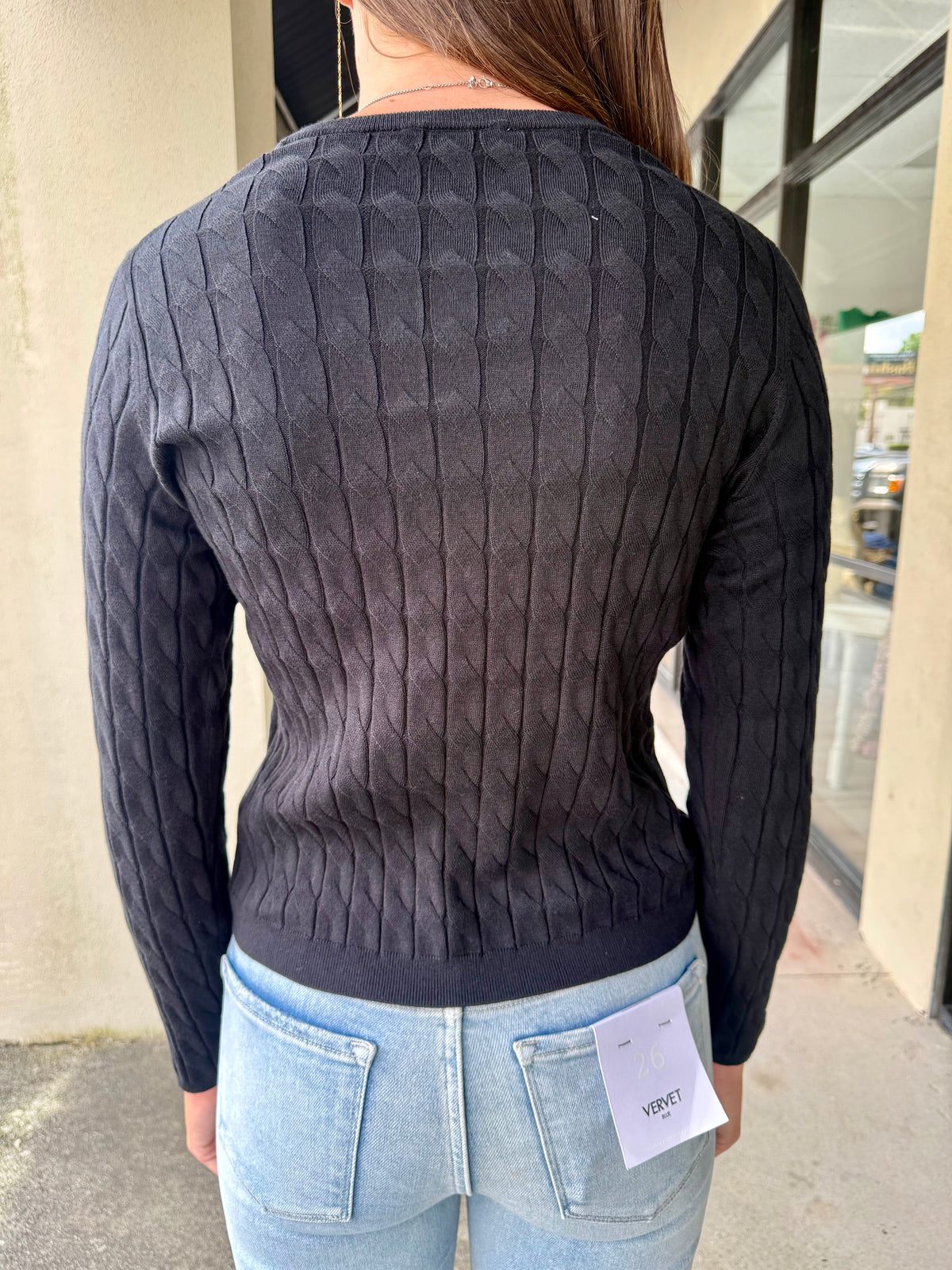 Cable Knit Sweater - Black