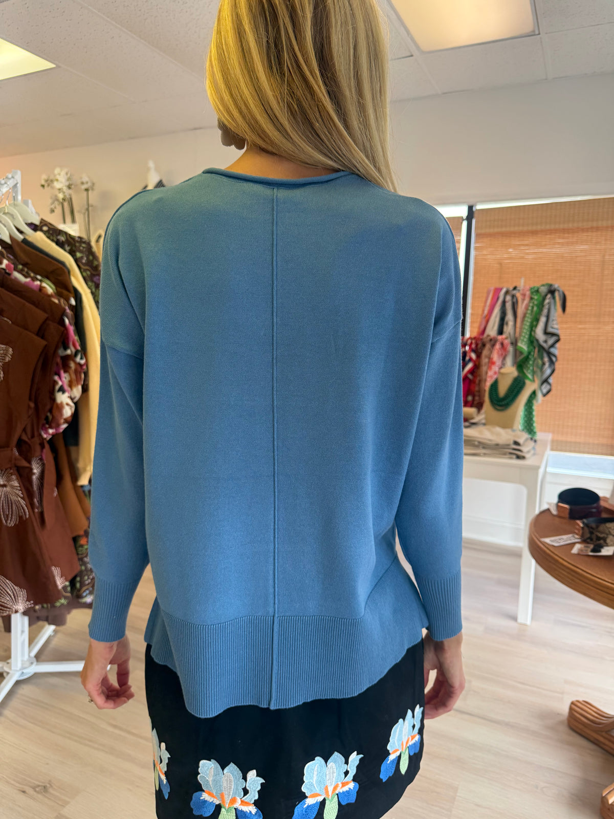 Roll Neck Sweater - Blue