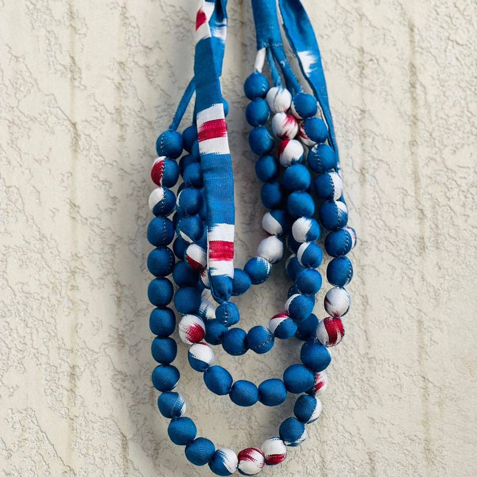 Cobalt Coastal Ikat Necklace