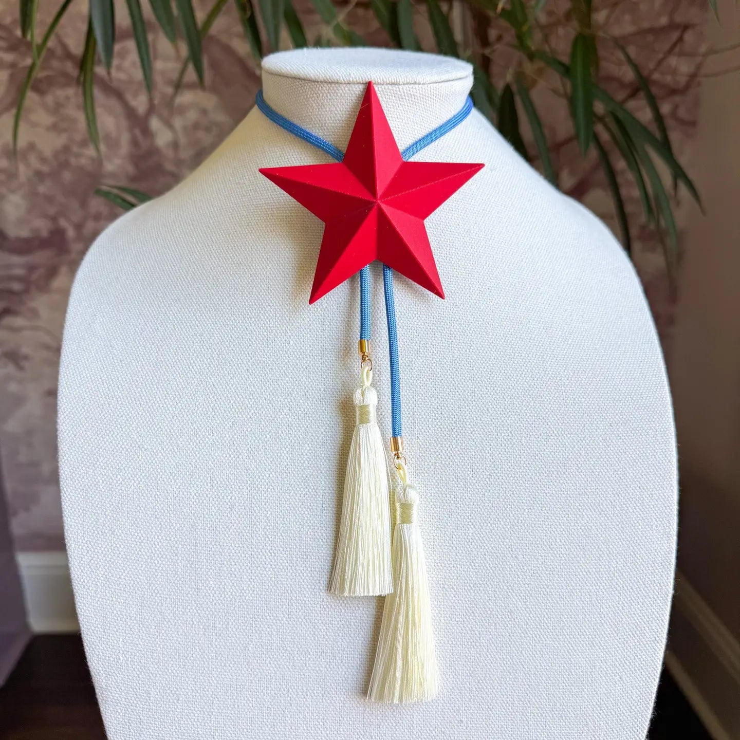 Lone Star Bolo Crimson with Ocean Blue & Ivory