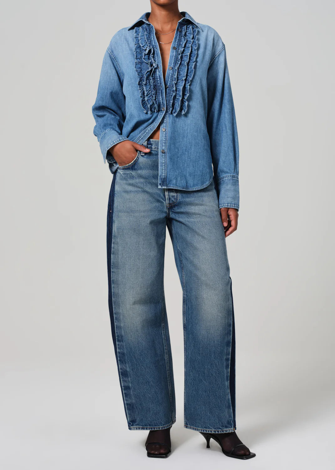 Ruffle Tuxedo Shirt - Altra