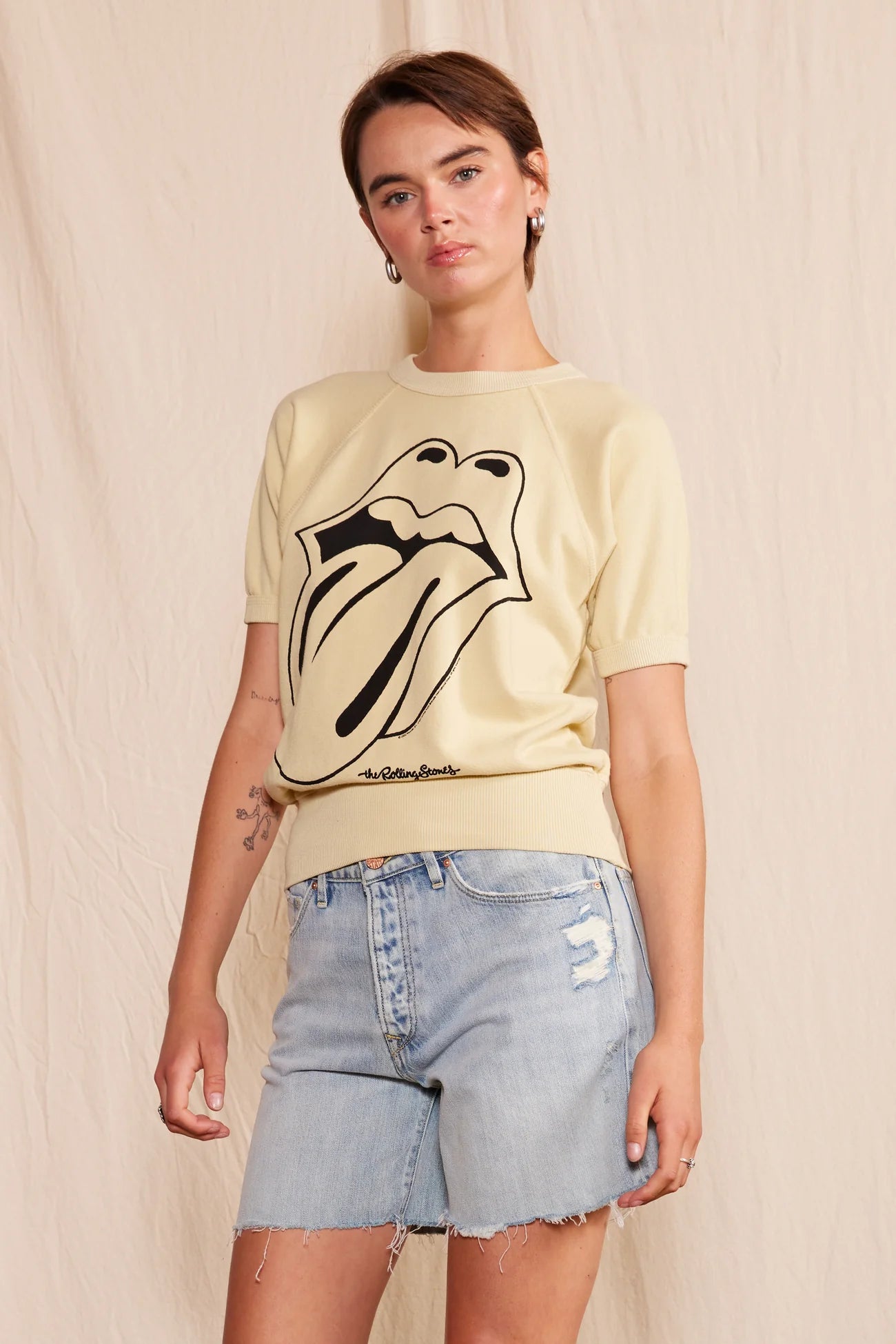 Rolling Stones Ivory Raglan Pullover