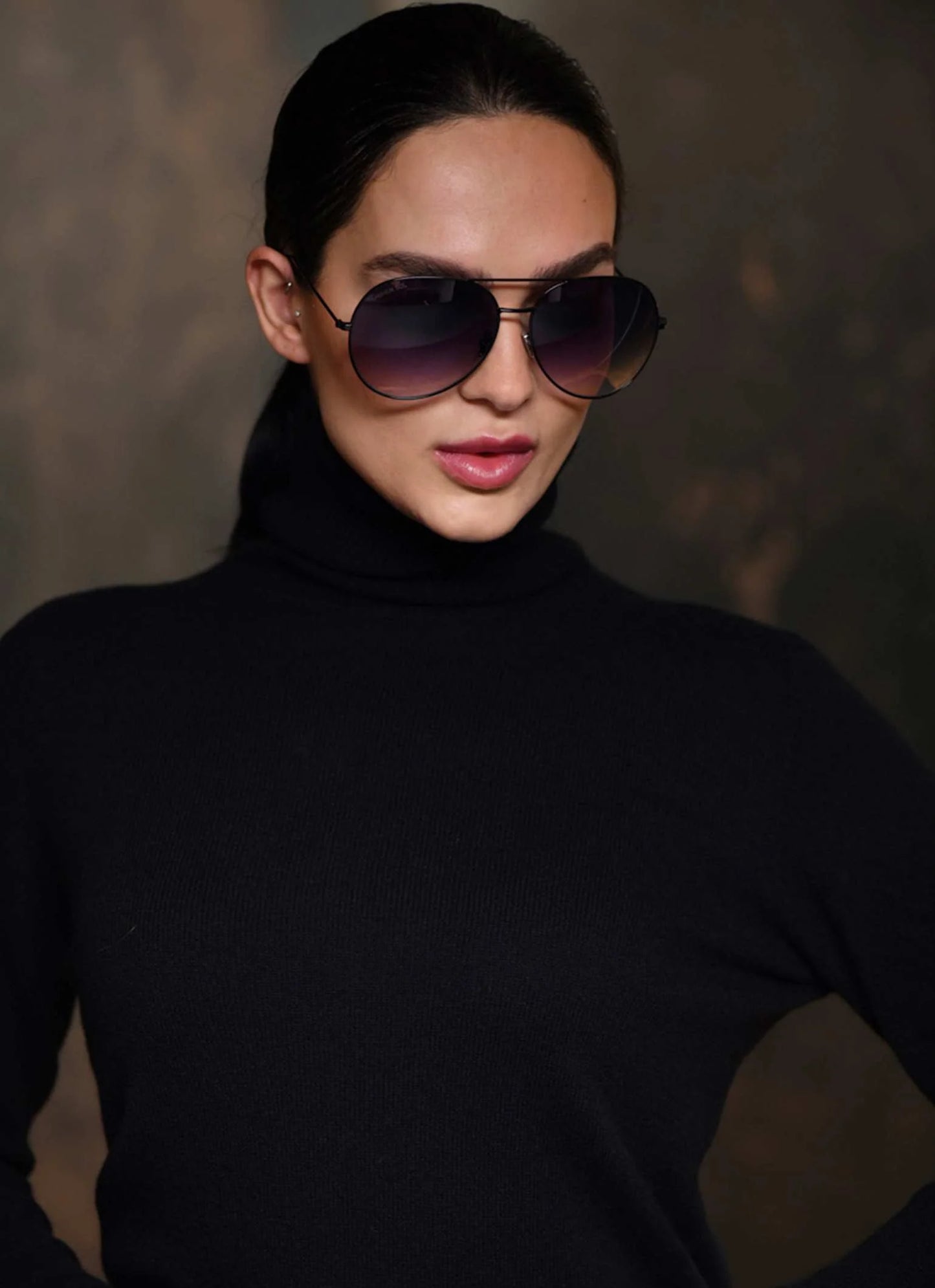 Black Aviator - Gradient Grey