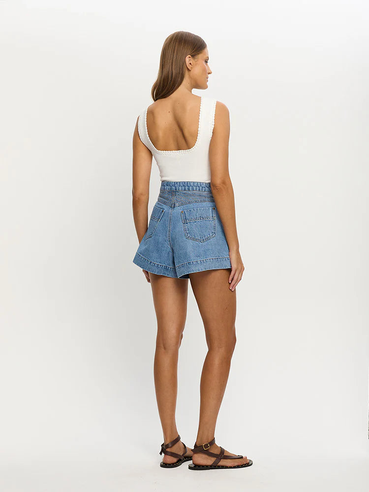 Celene Denim Shorts - Stonewash Blue
