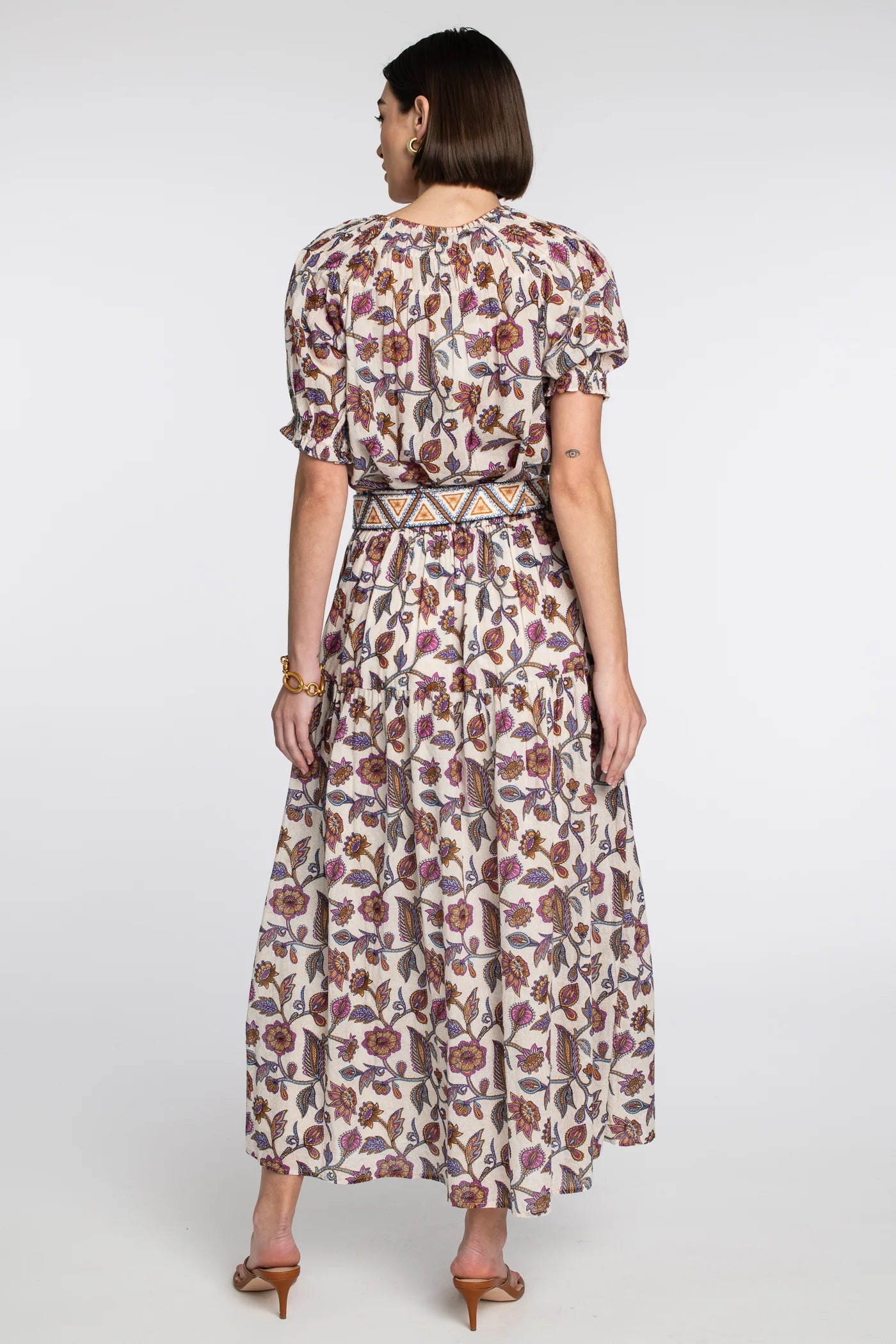 Phoebe Skirt - Ivory Cactus Flower