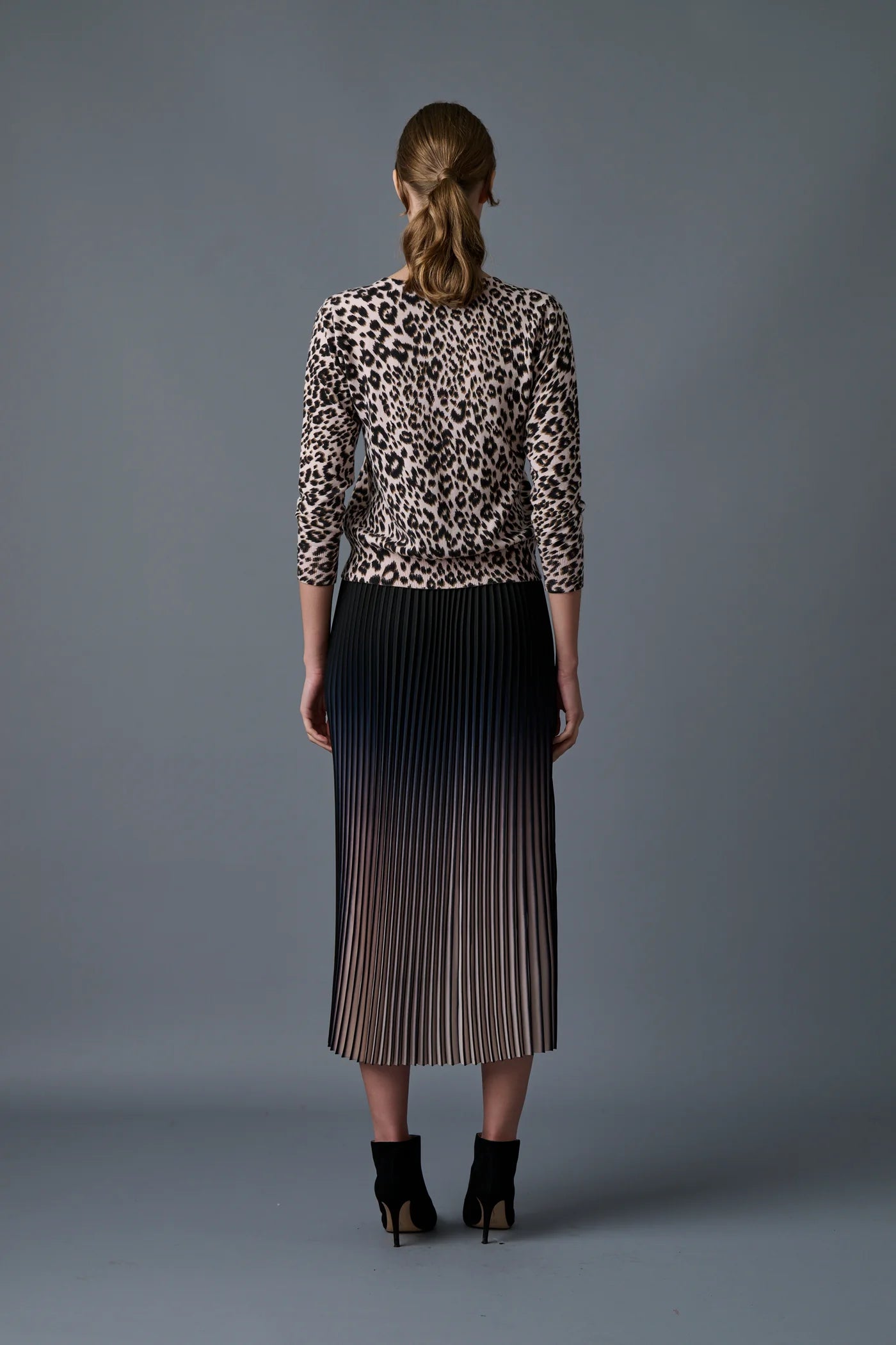 Ombre Nude Pleat Skirt