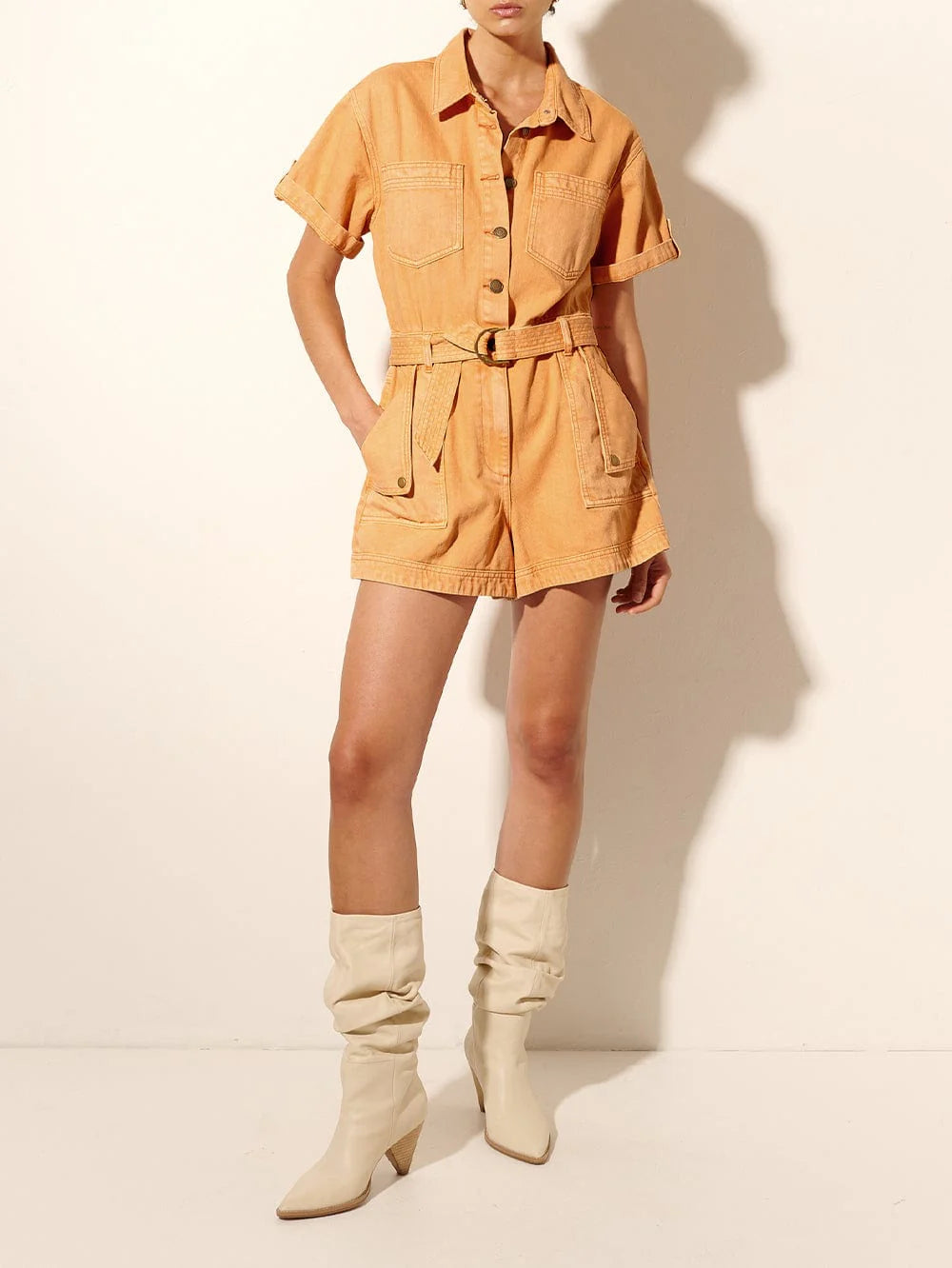 Brae Playsuit - Coral