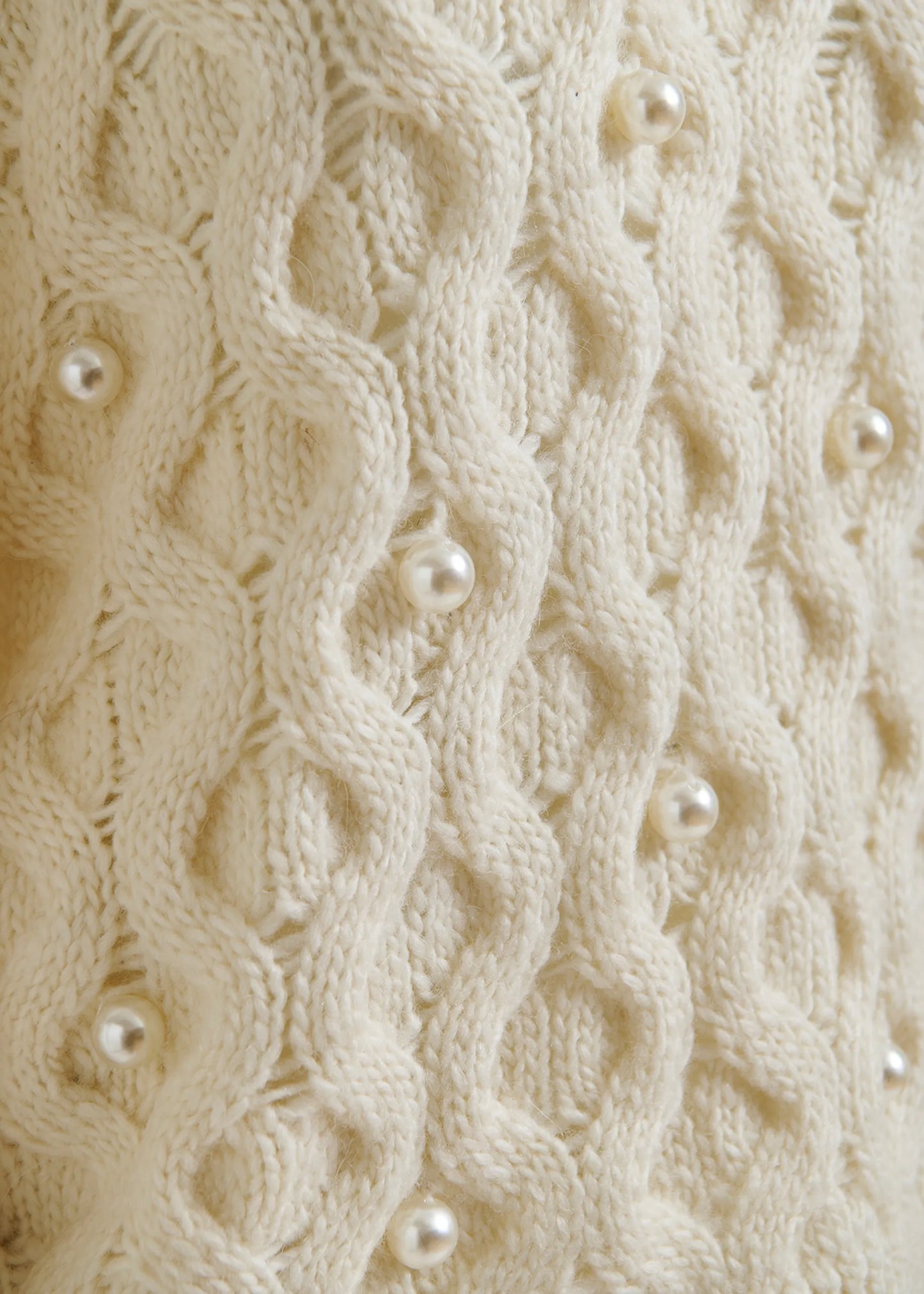 Halpes Pearl Beads Pullover - Off White