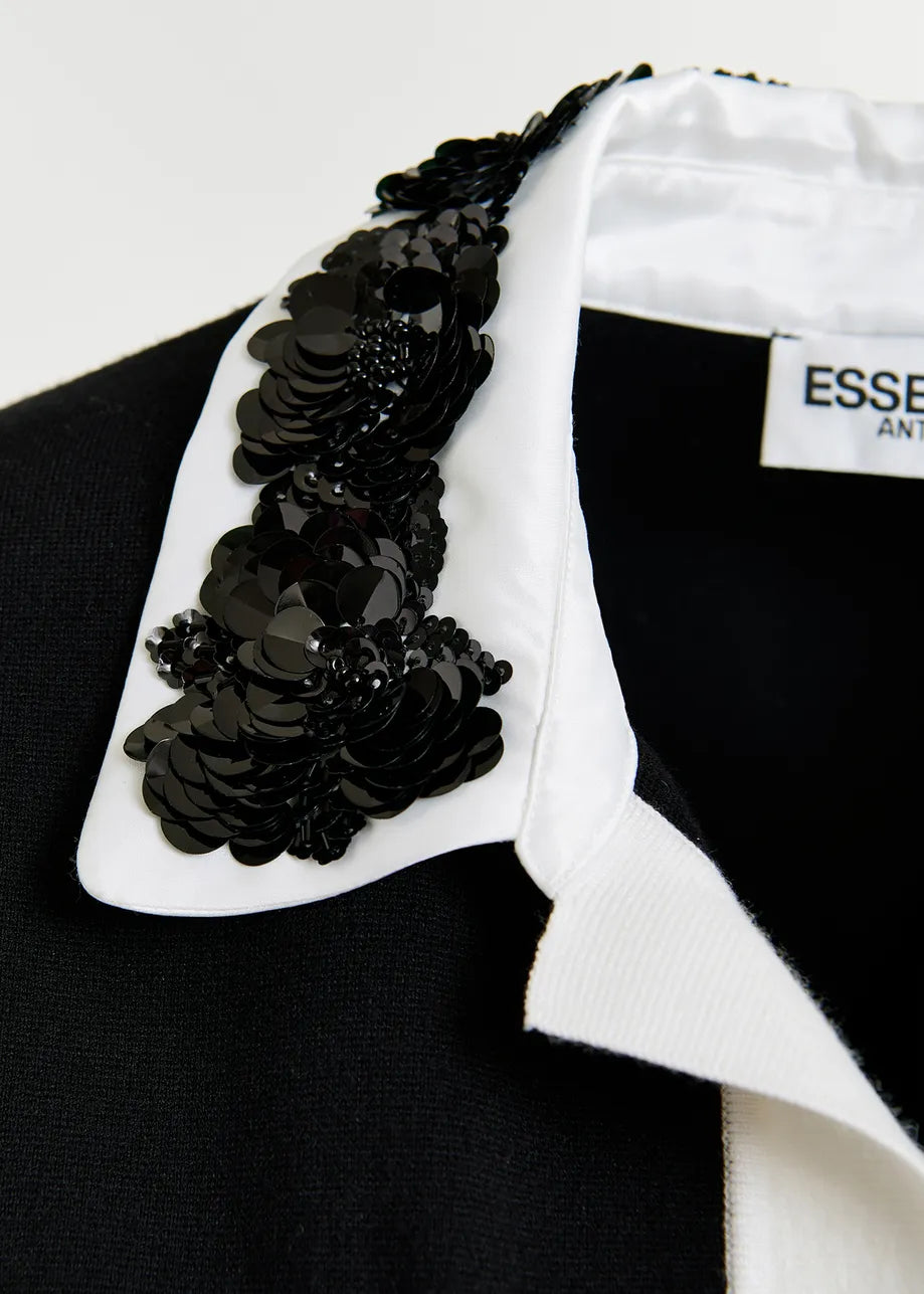 Hoiseau Embroidered Polo - Black
