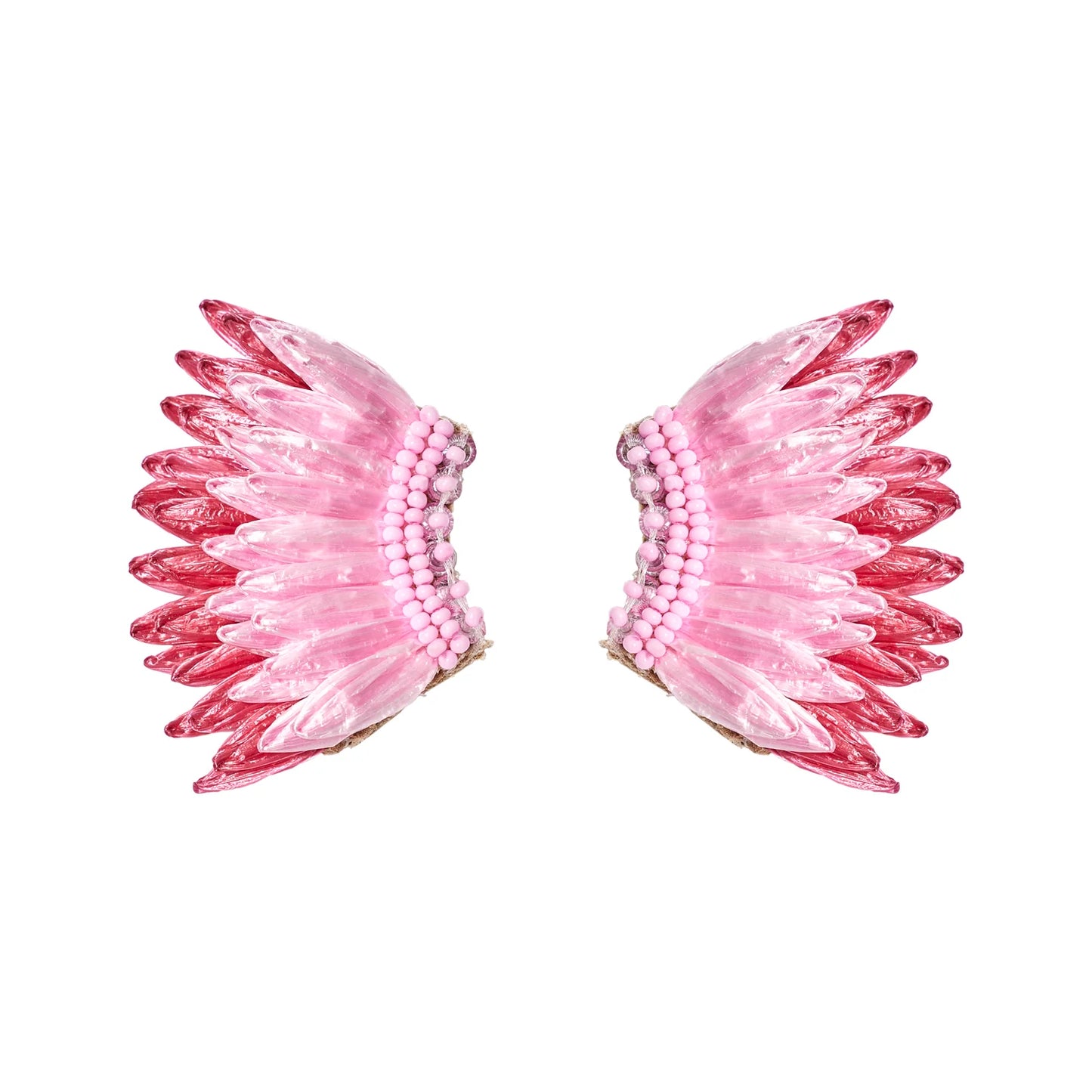 Pink - All Raffia Mini Madeline Earrings
