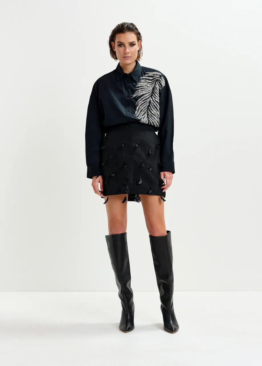 Iliza Embellished Shirt - Black