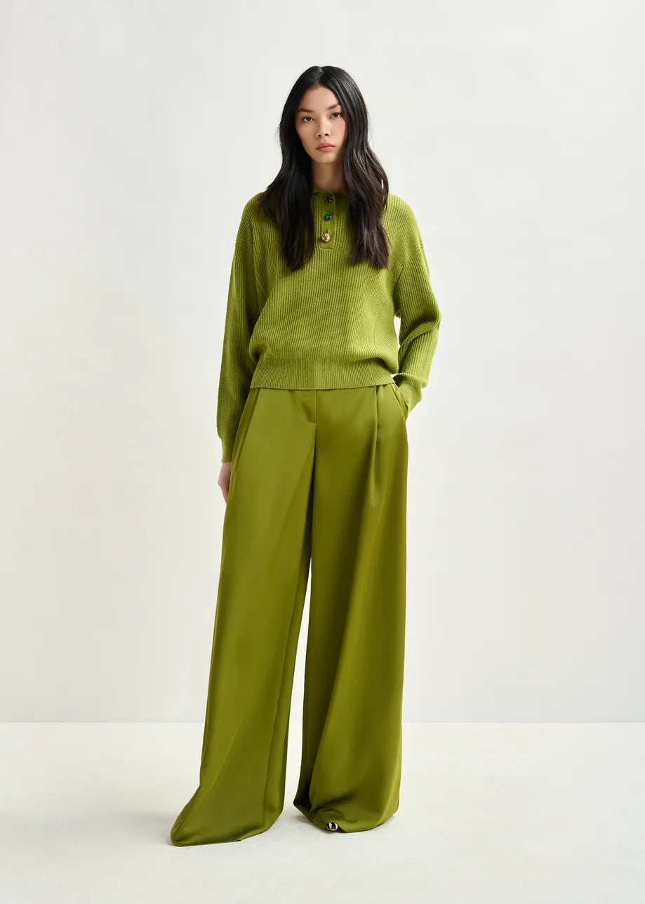 Imetal Jewel Button Polo - Brat Olive