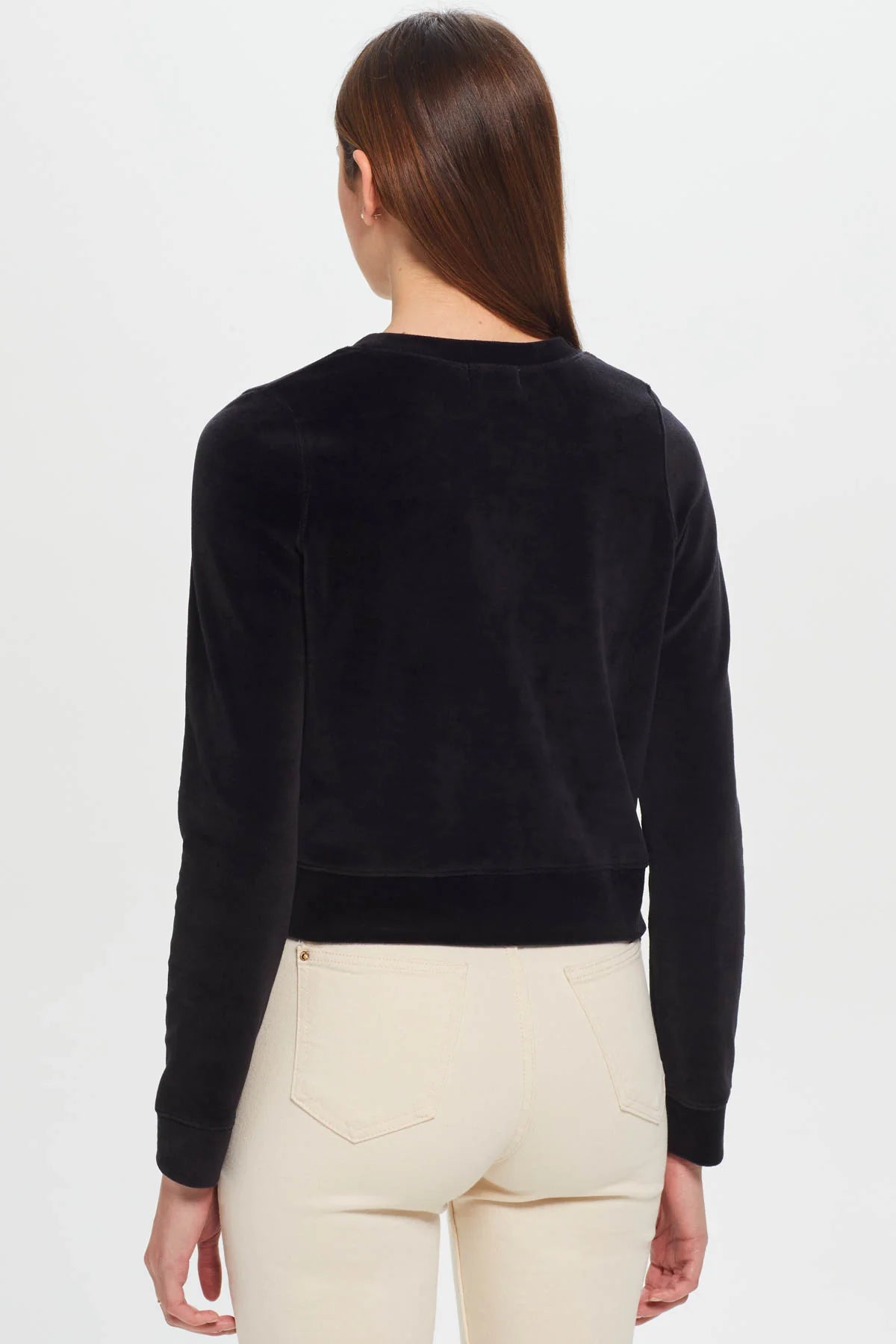 Velour Crop Swtshirt