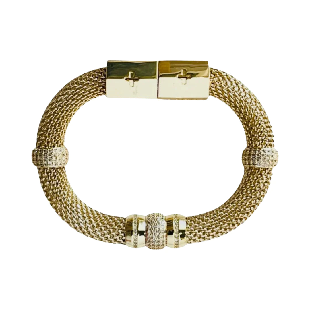 Rhinestone Mesh Bracelet