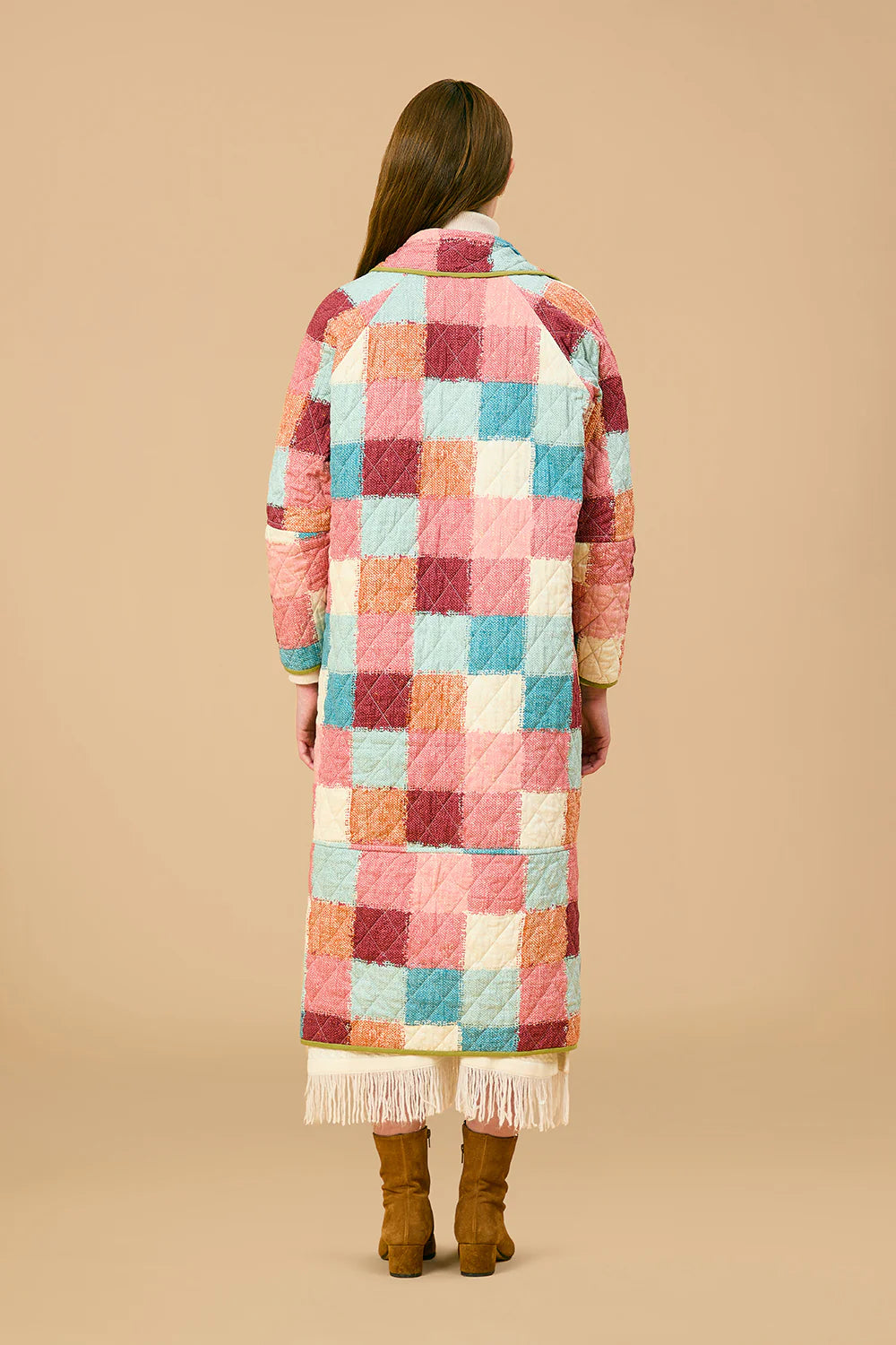 Quilted Reversible Coat - Blue Print/Cottage