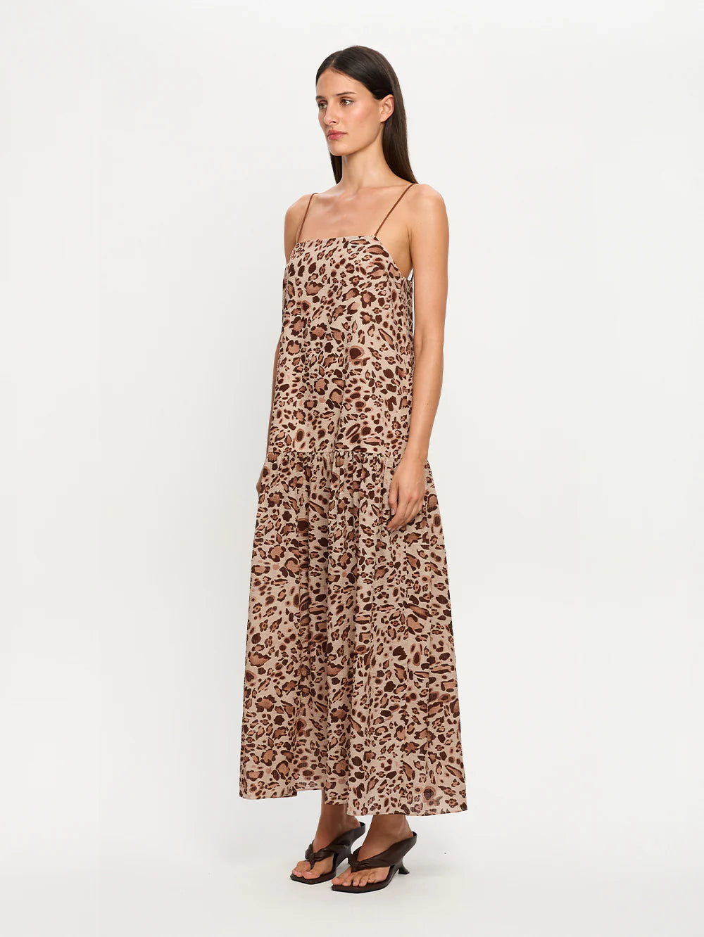 Paris Strappy Maxi Dress - Brown