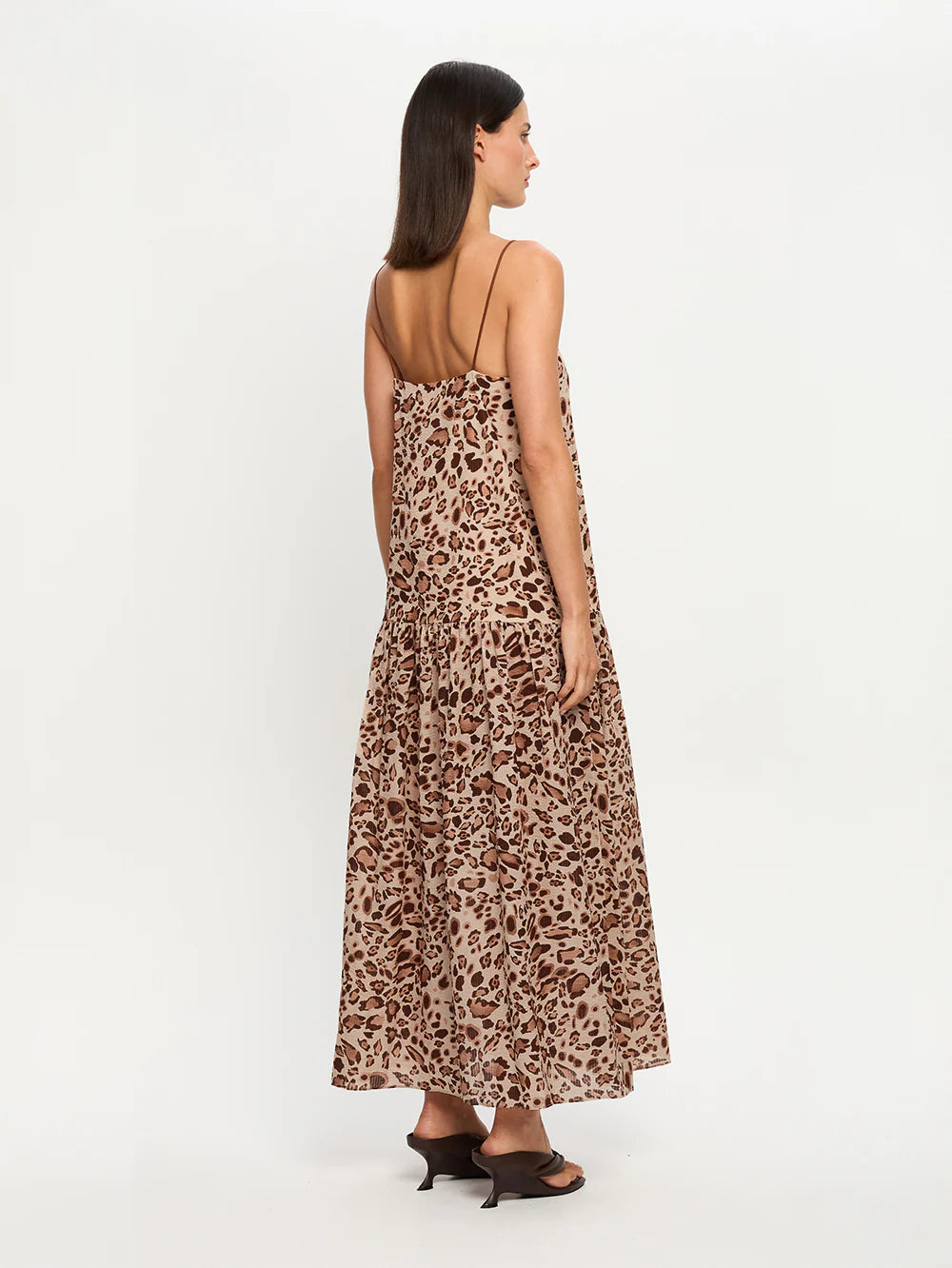 Paris Strappy Maxi Dress - Brown