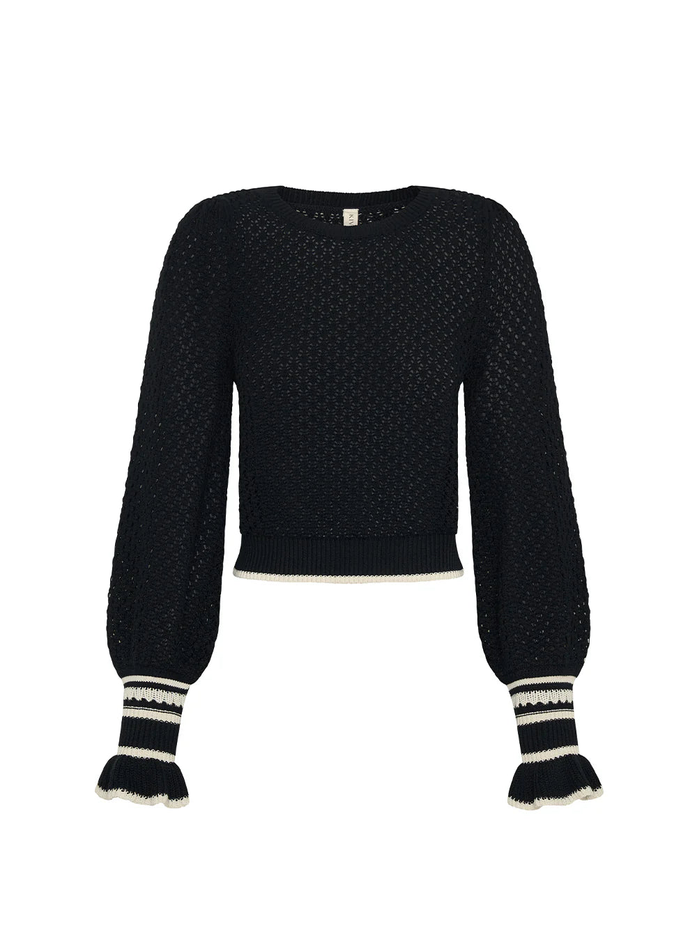 Rafaela Knit Top - Black/Cream