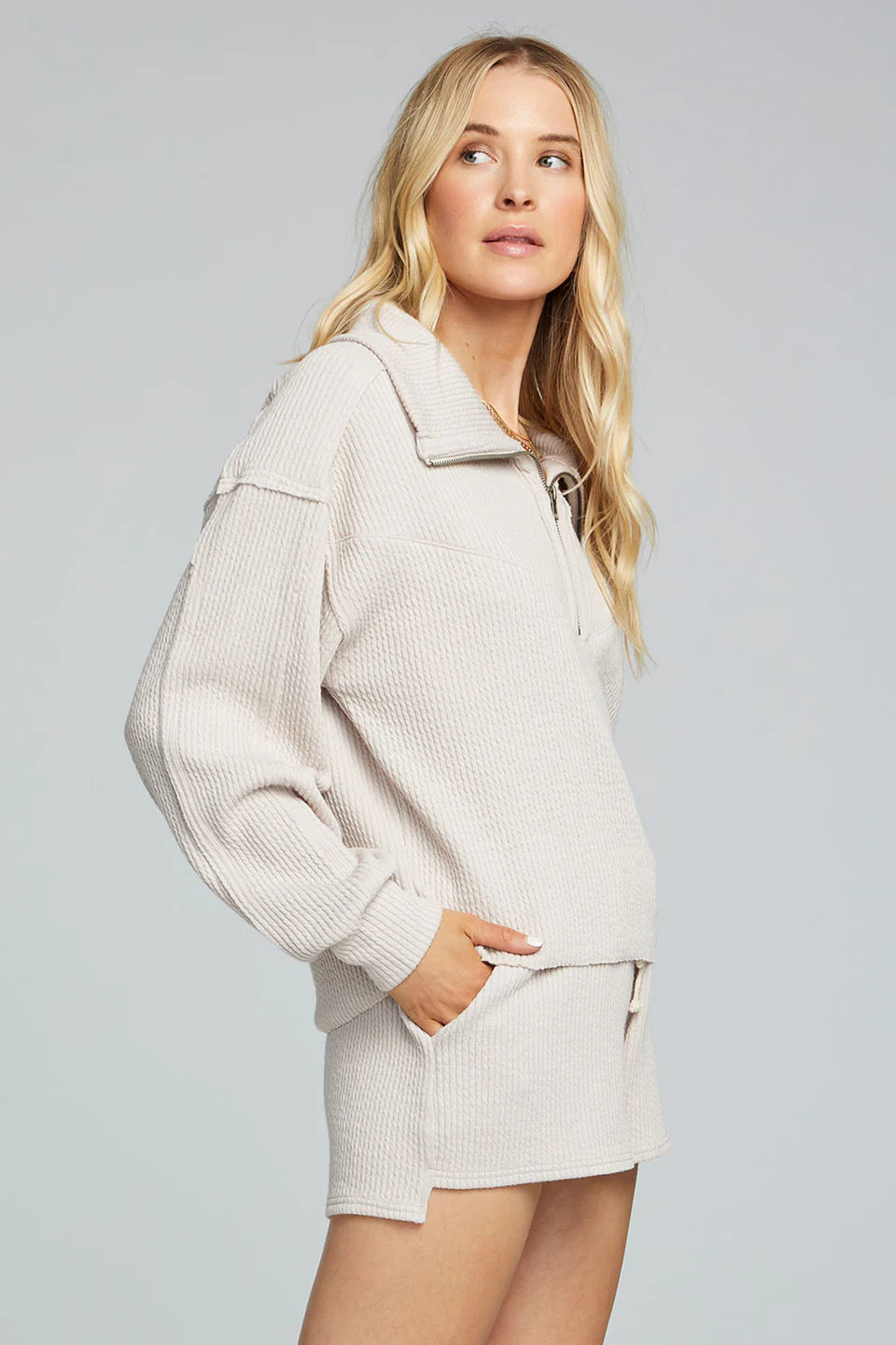 Half Zip Raglan Pullover - Salt