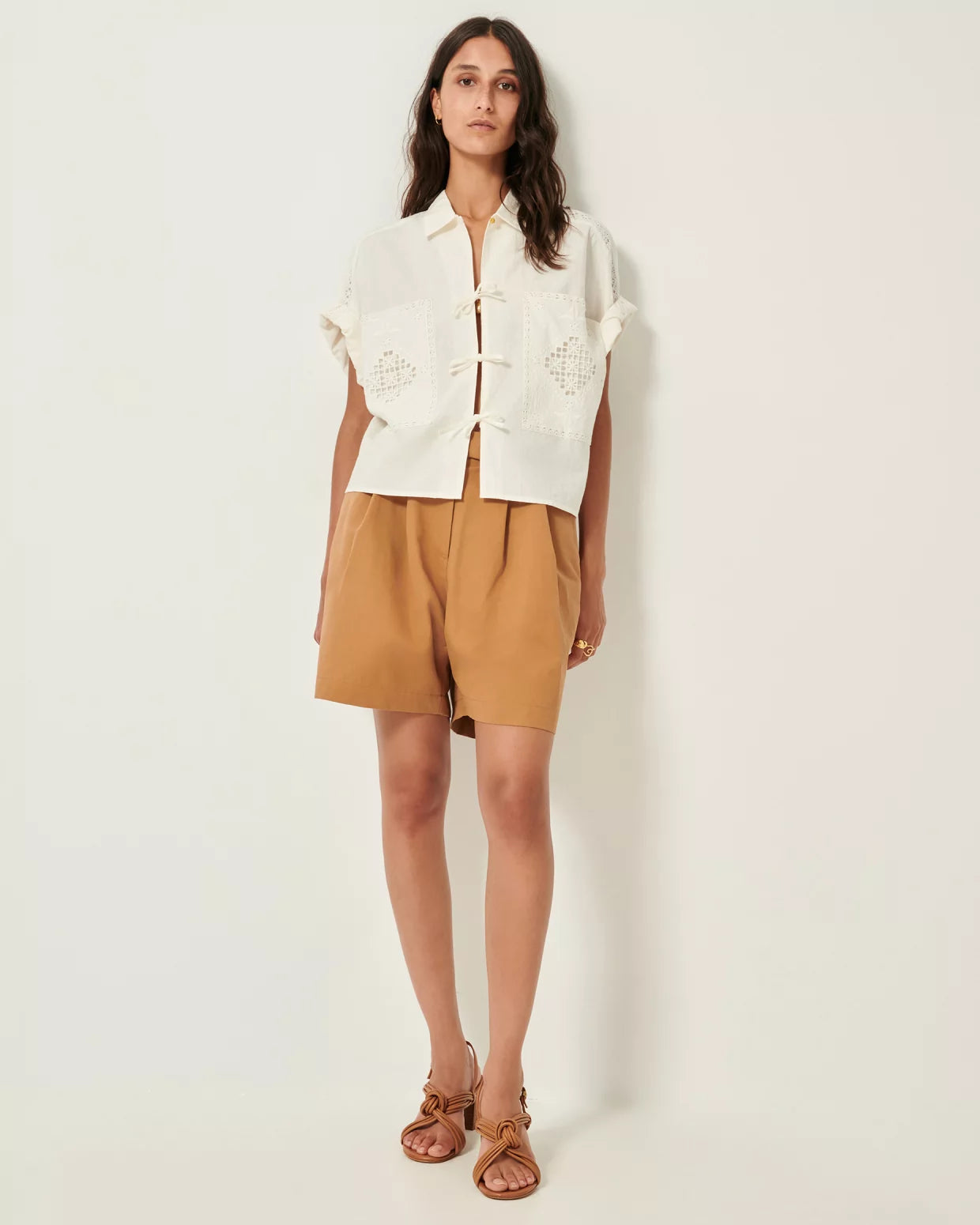 Dellani Short Embroidery Shirt