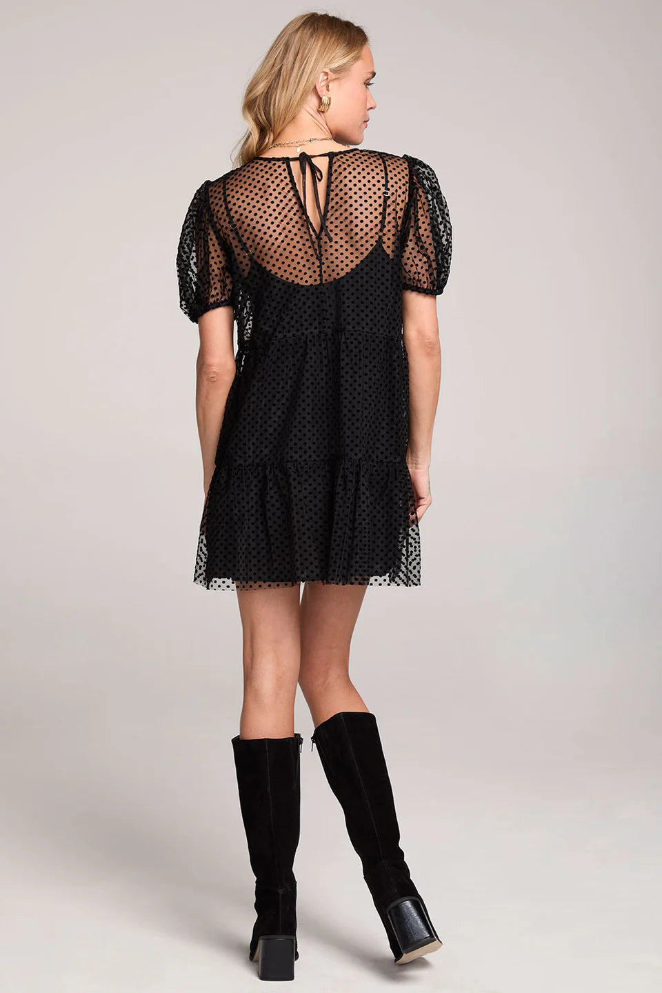 Yaz Mini Dress - Black Dot