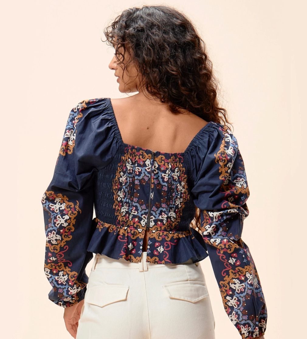 Elizabeth Top - Venezia Blue