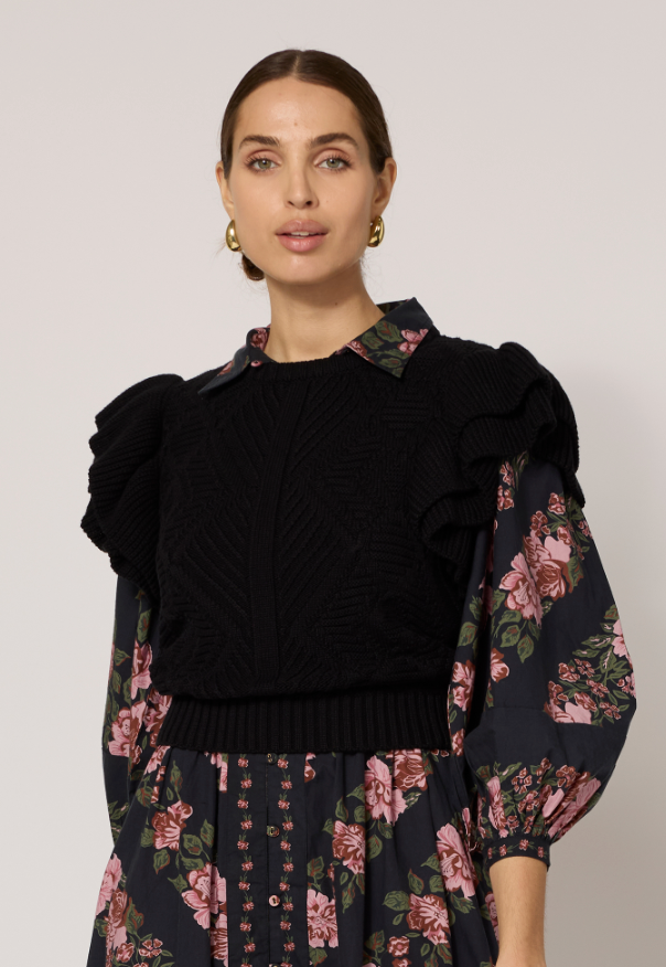 Fayth Sweater Vest - Black