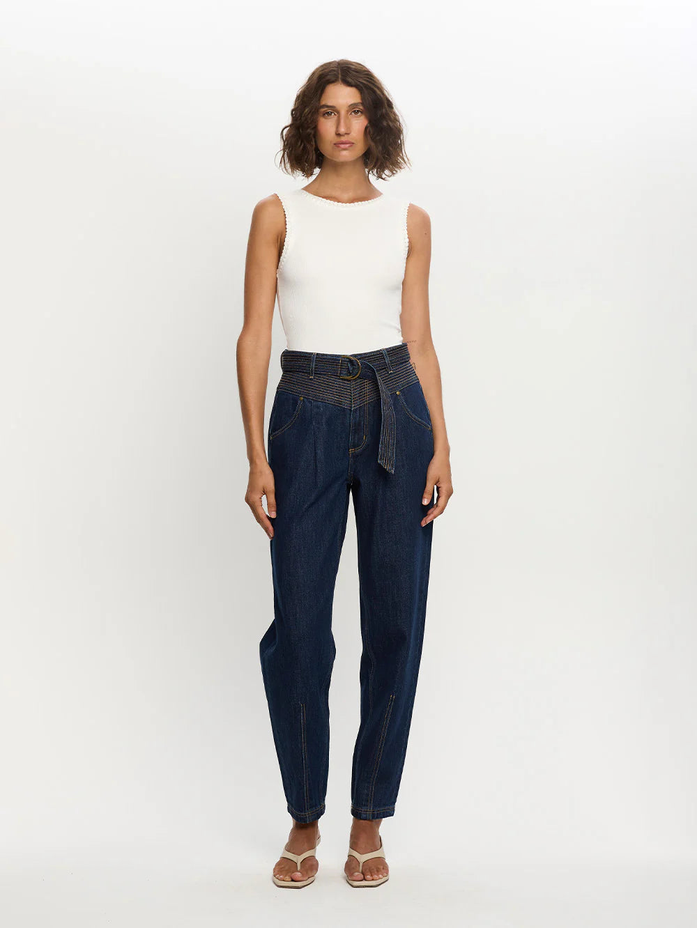 Tallulah High Neck Top - Ivory