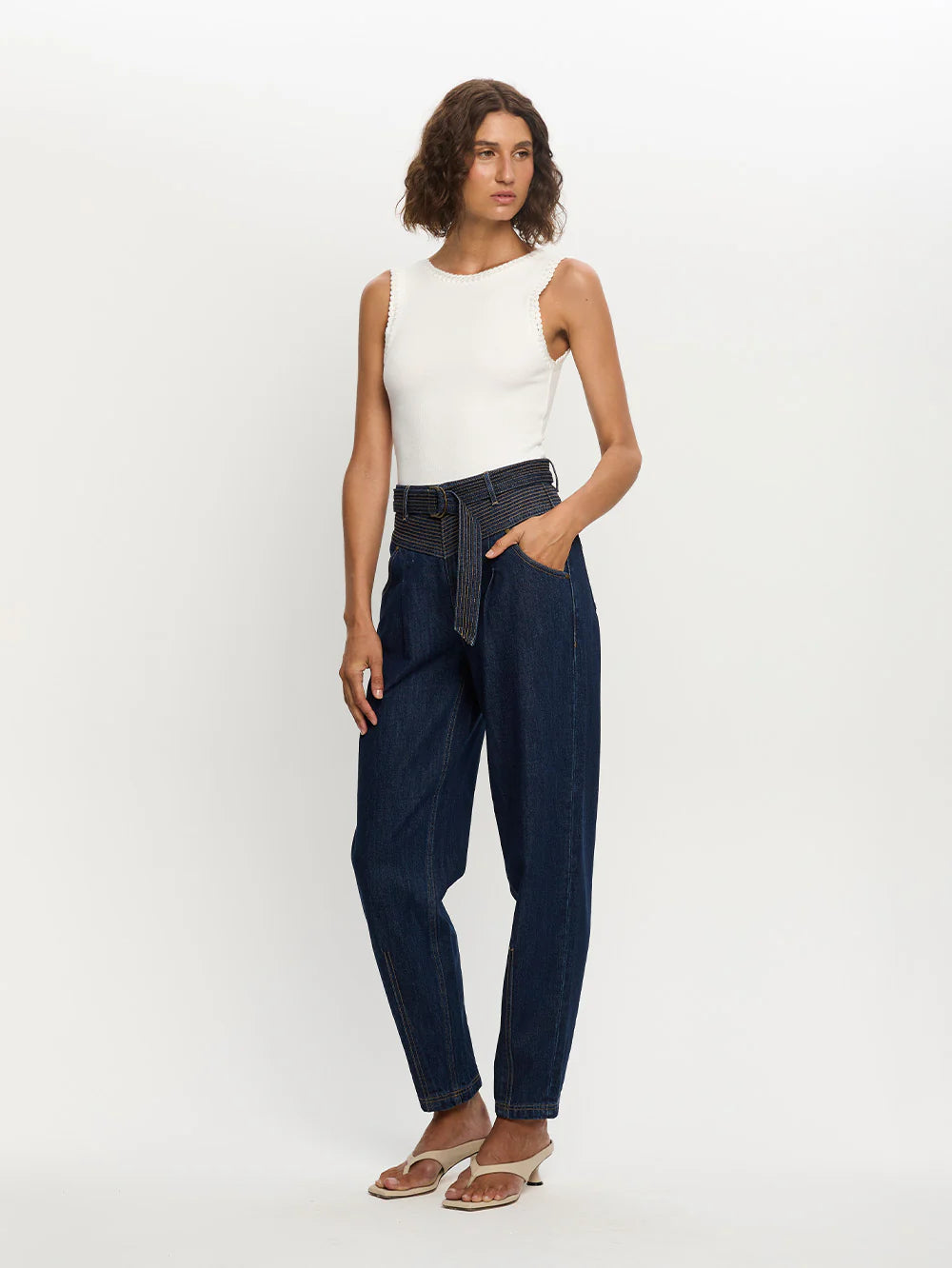 Tallulah High Neck Top - Ivory