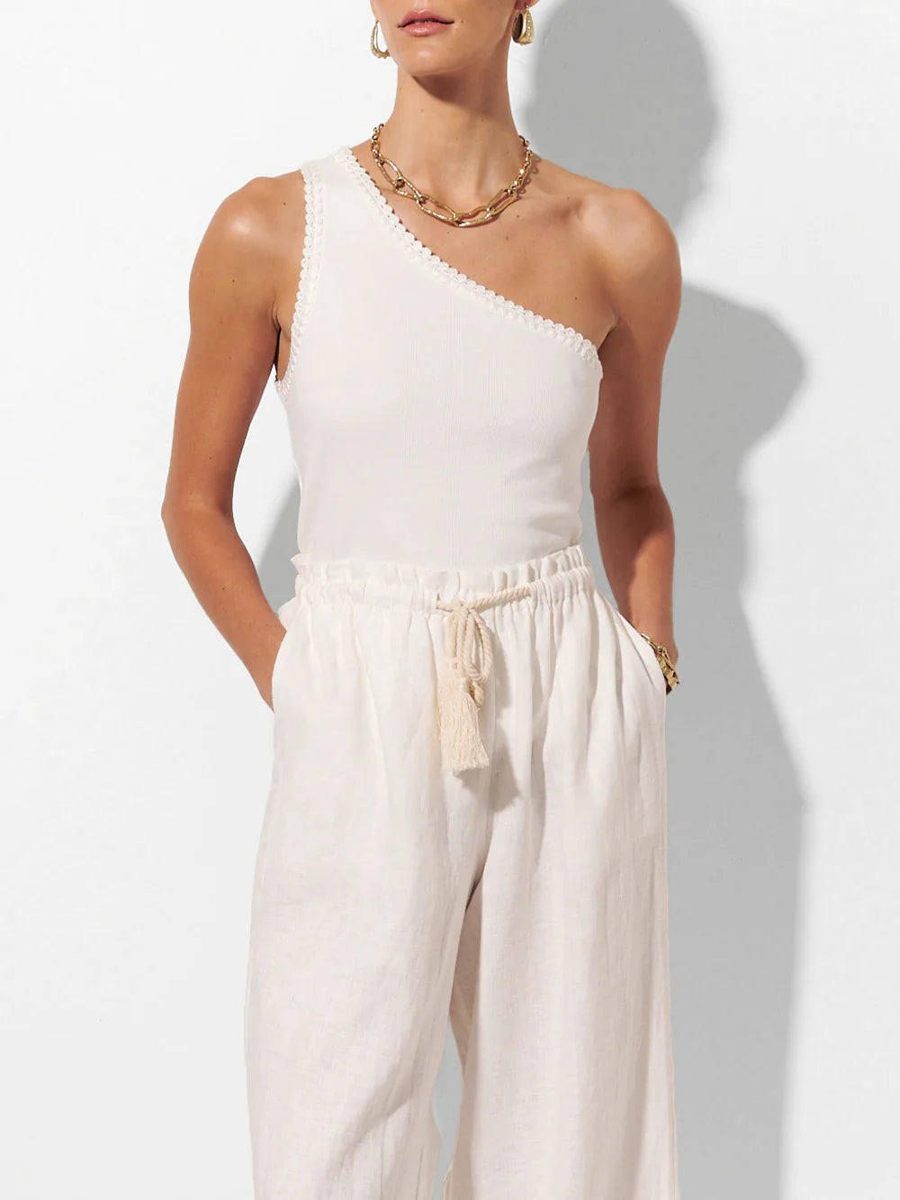 Tallulah One Shoulder Top - Ivory