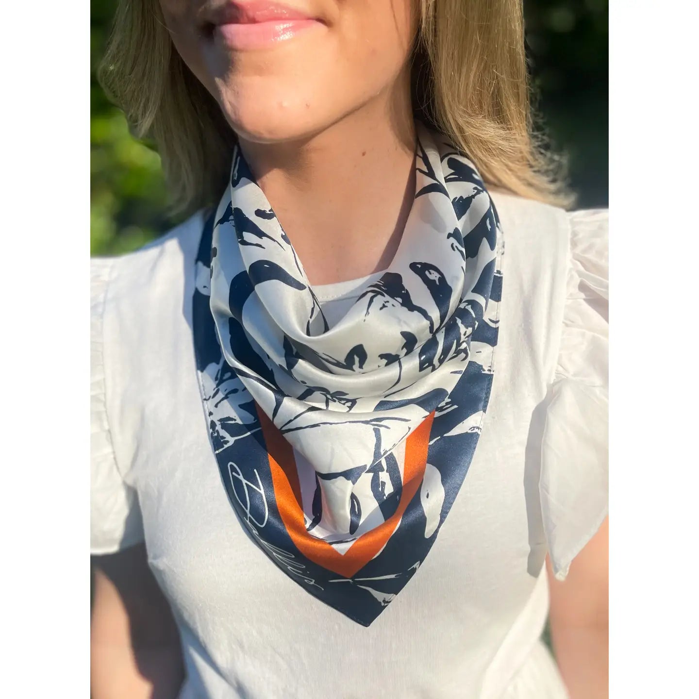 Navy + Orange Scarf