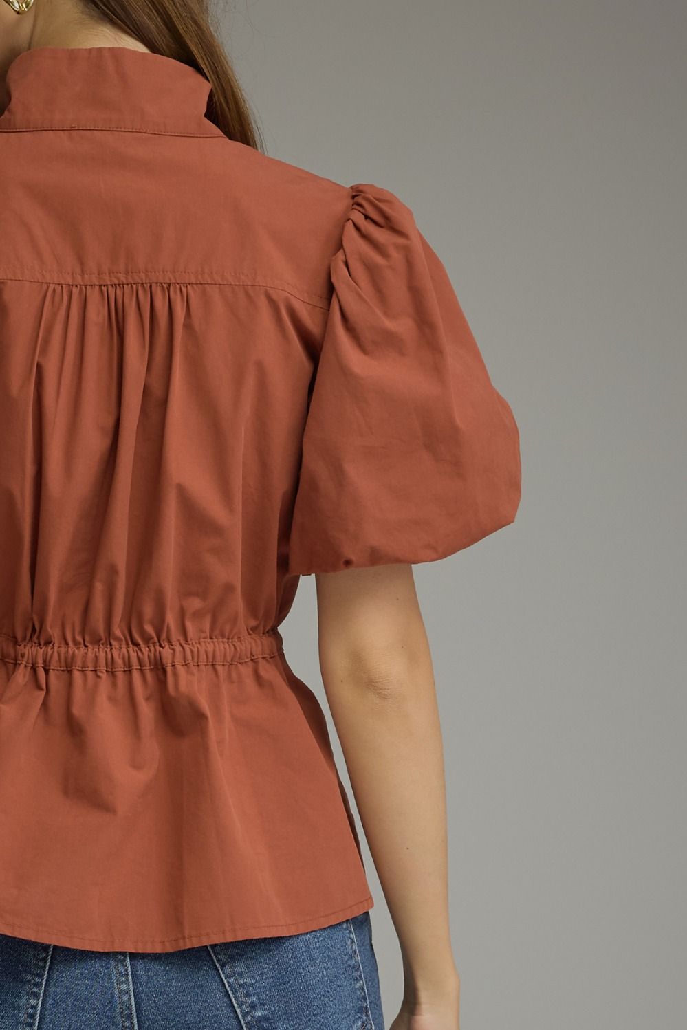 Solid Burnt Orang Top w/Drawstring
