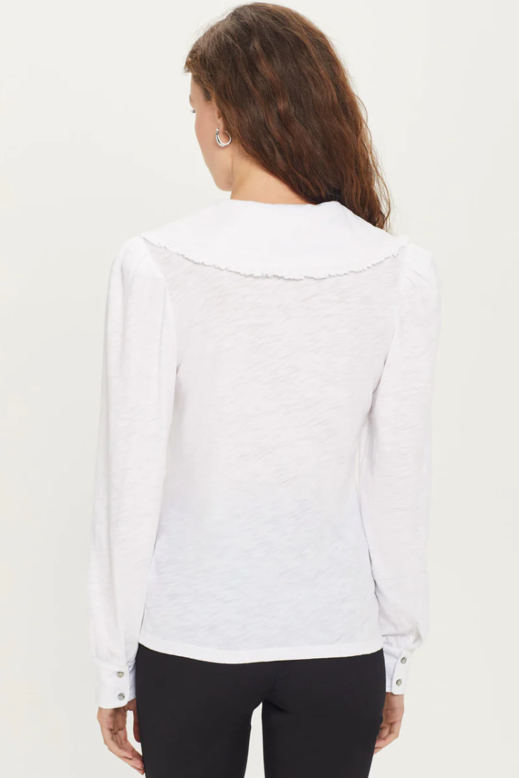 White Pilgrim Collar Blouse