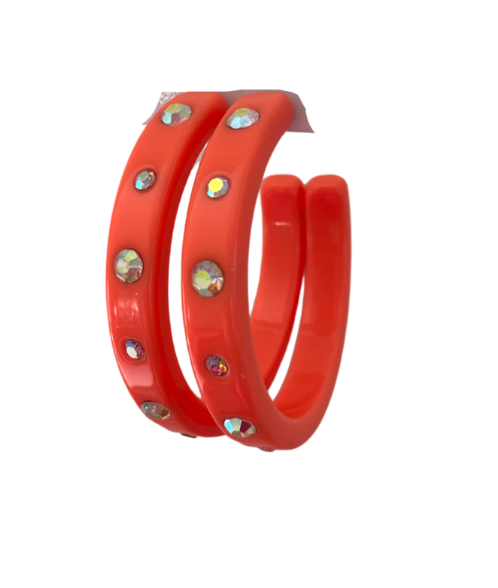 Coral - Shimmer Hoops