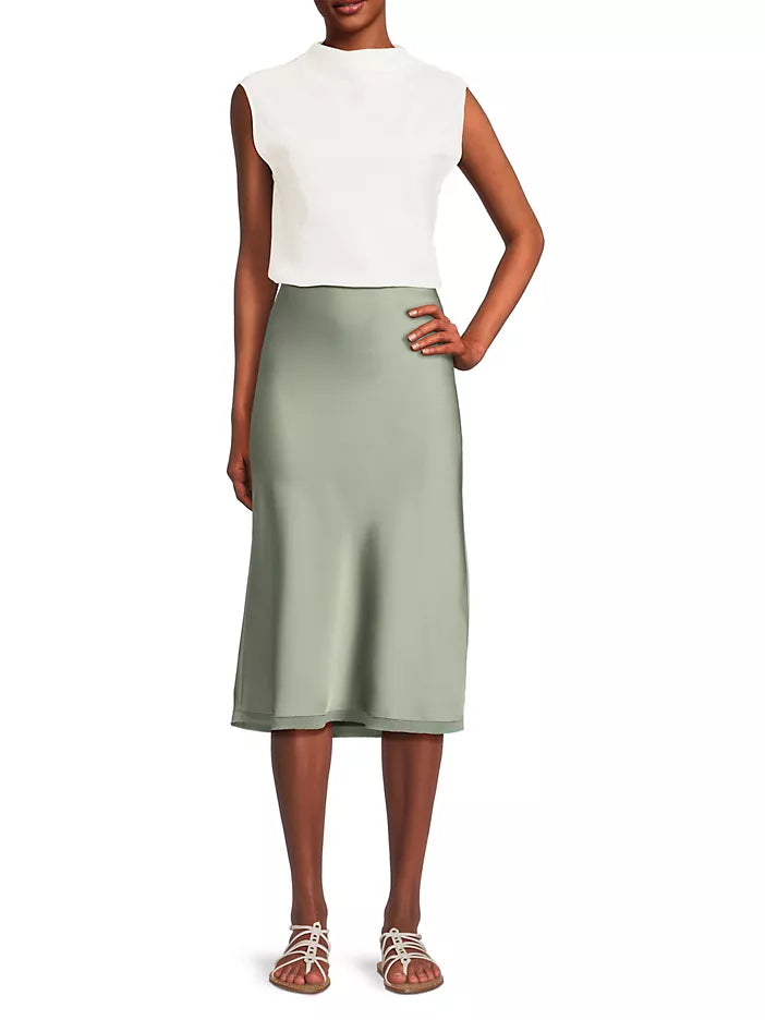 Ava Satin Skirt - Sagemint