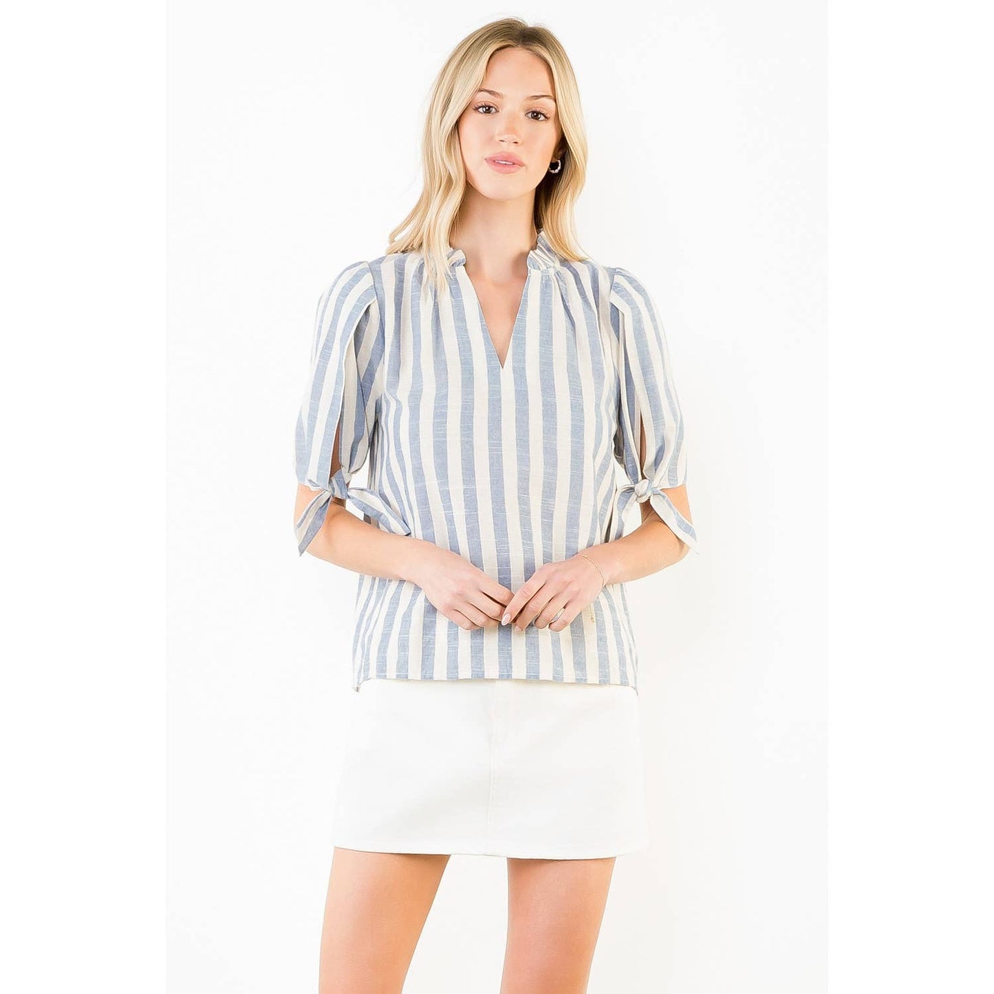 Sleeveless Stripe Back Tie Dress