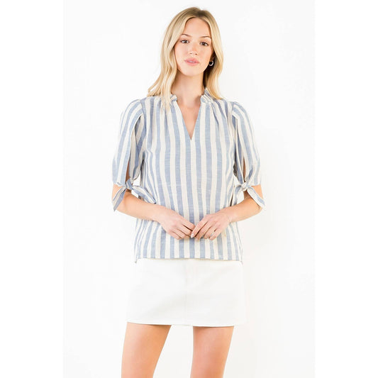 Sleeveless Stripe Back Tie Dress