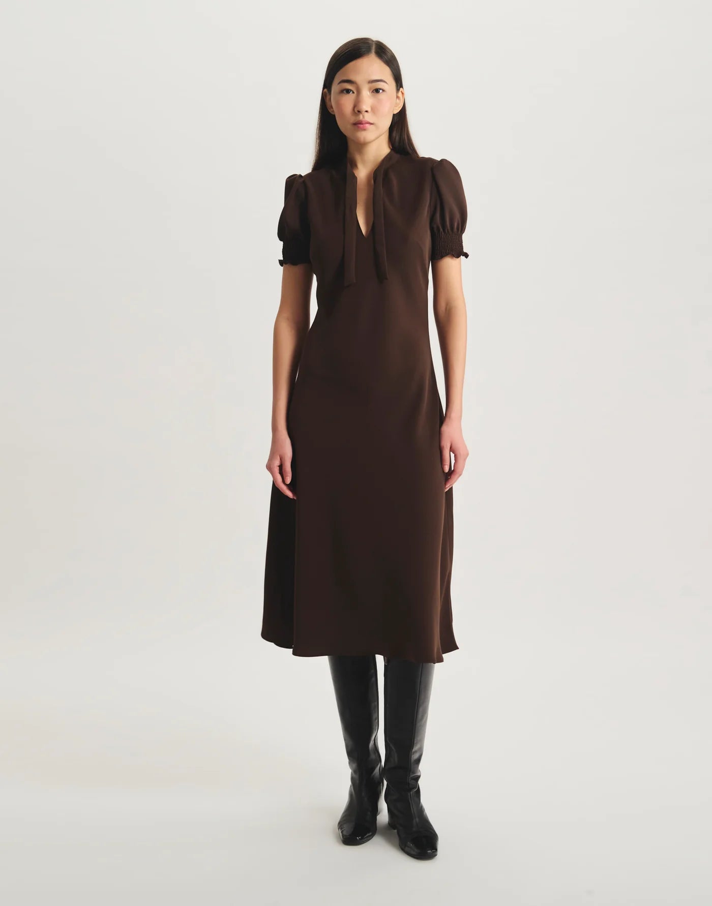Cerise Dress - Dark Brown
