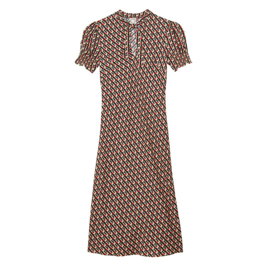 Cerise Dress - Vintage Print