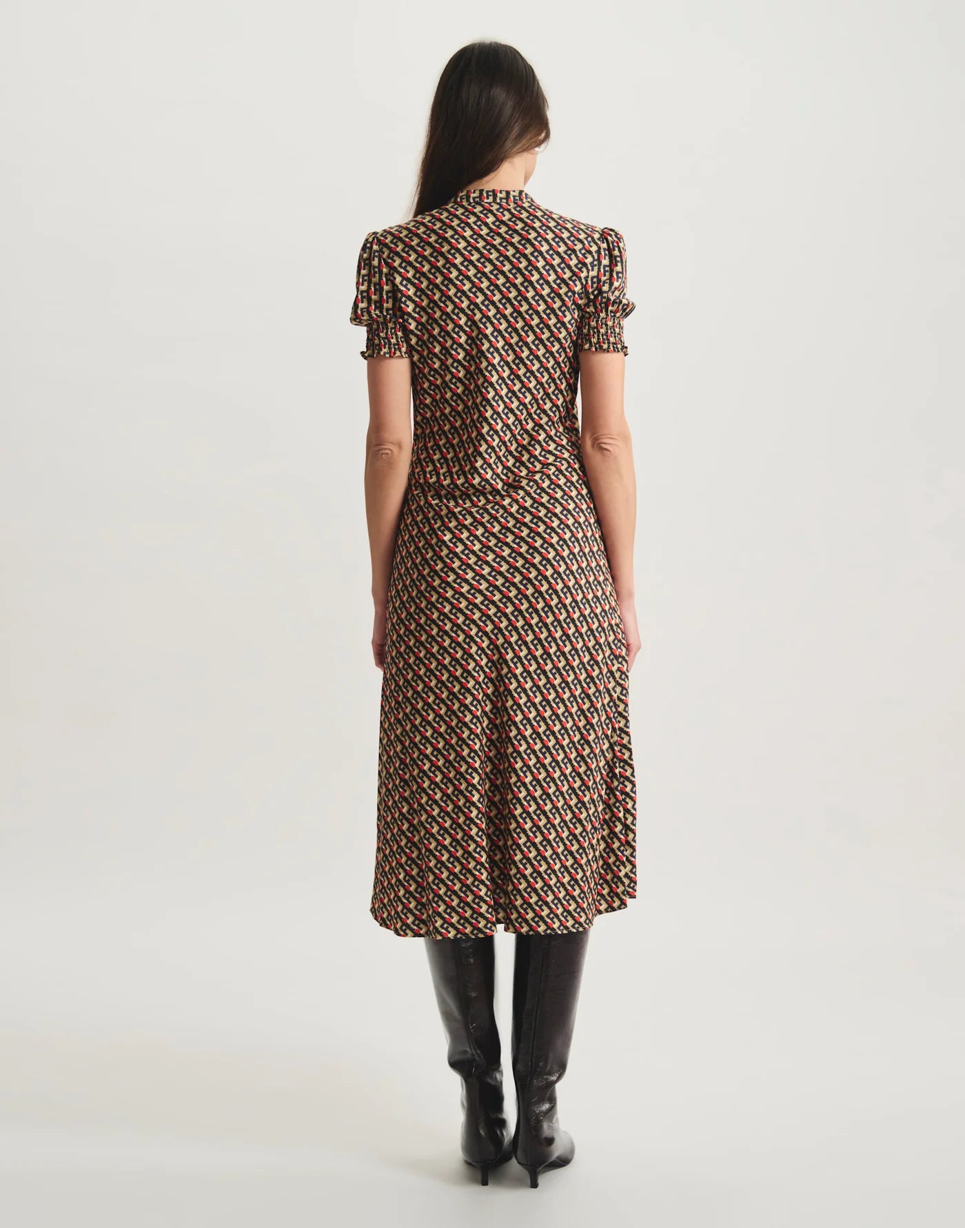 Cerise Dress - Vintage Print