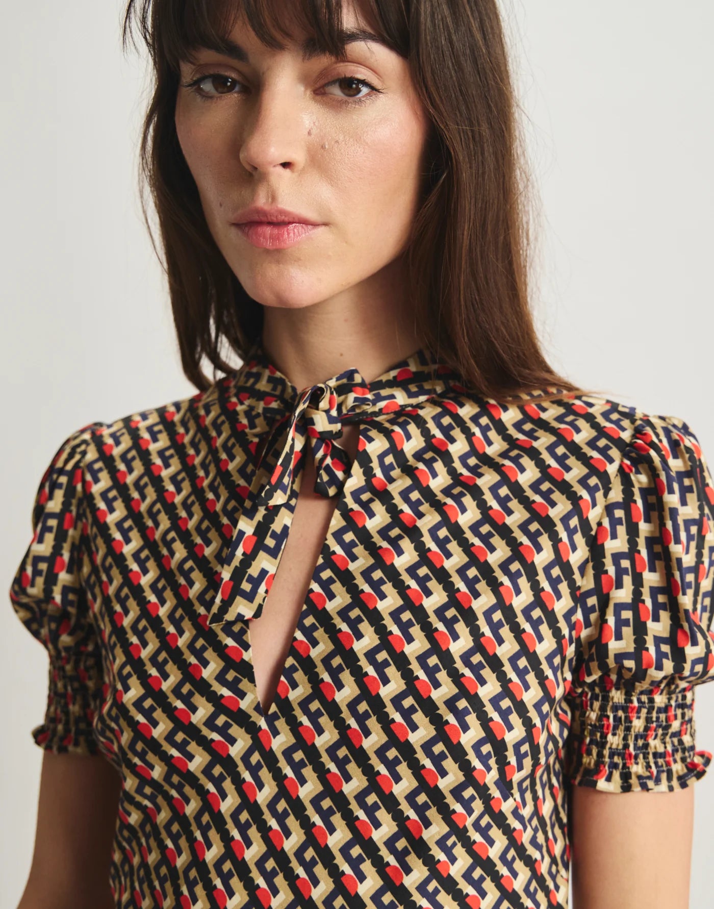 Cerise Dress - Vintage Print