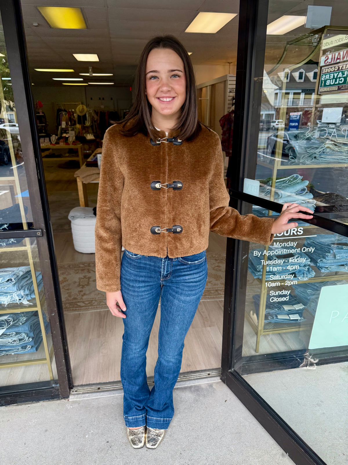 Leather Lined Brown Teddy Bear Coat
