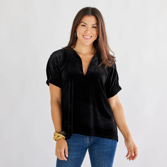 Betsy Velvet Top - Black