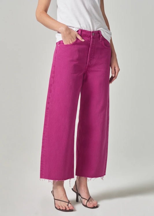 Ayla Raw Hem Crop - Viola